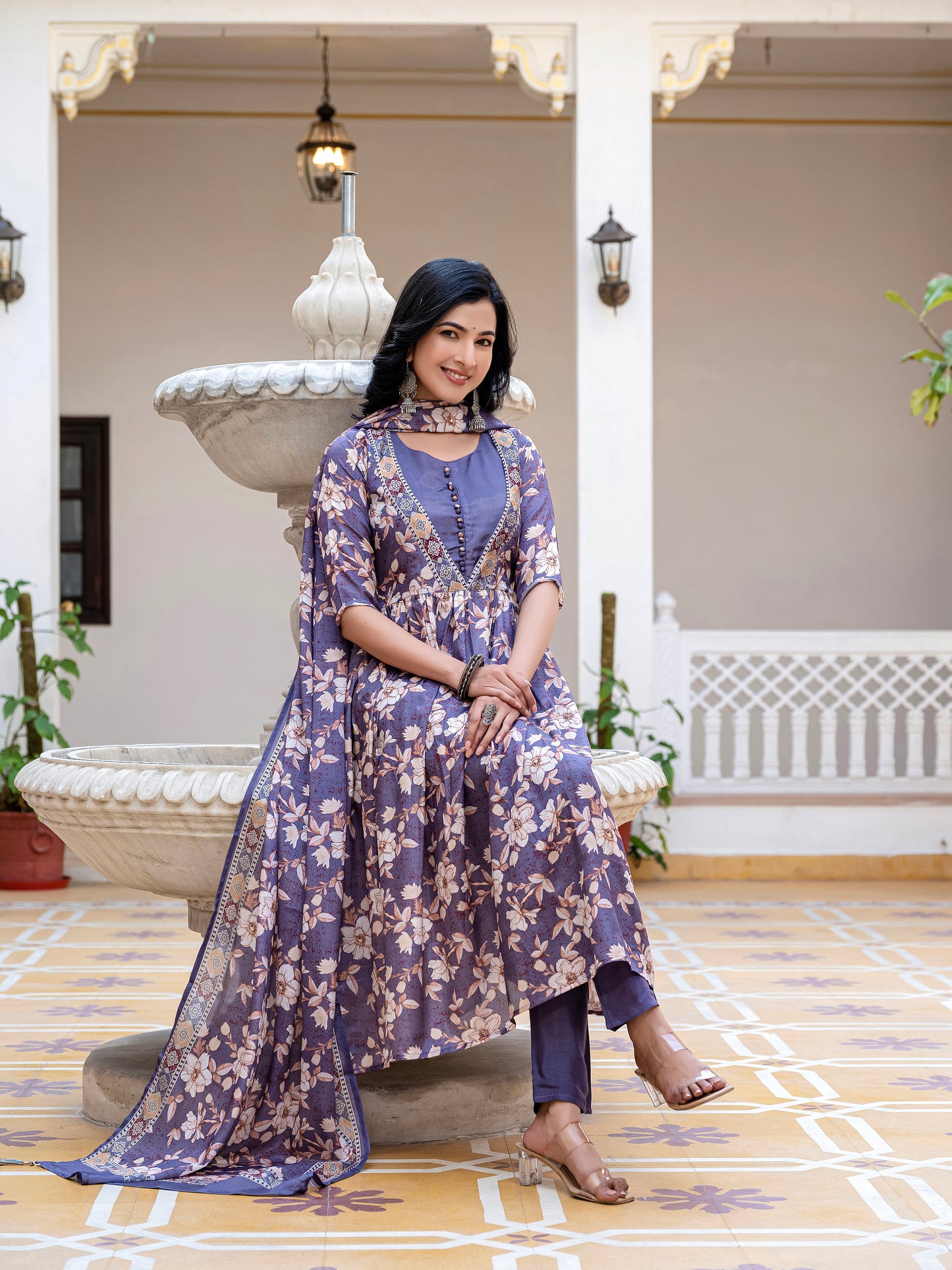 Tanisha Floral Printed Kurta Set with Dupatta