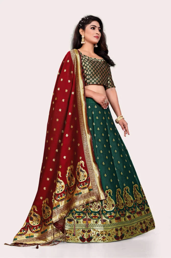 Banarasi Lehenga Choli Set With Keri Designs