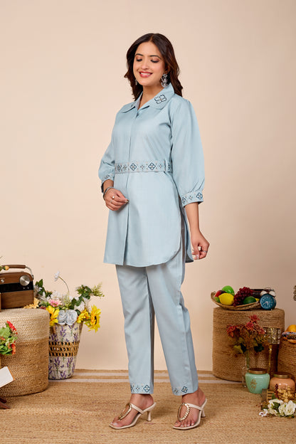 Noor Pure Cotton Embroidered Co-ord Set