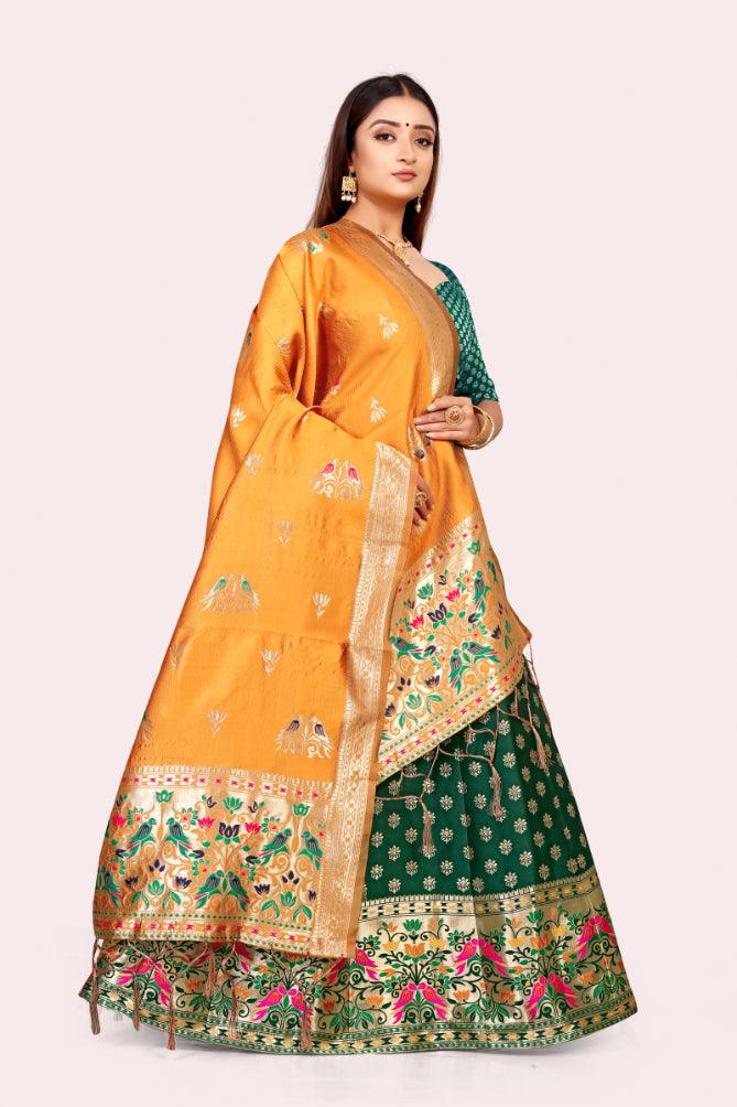 Exquisite Elegance: Banarasi Lehenga Choli with Dupatta - Decize Clothing