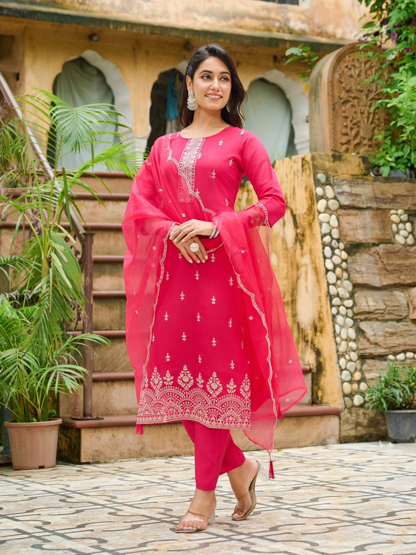 Zyra Embroidered Kurta Set with Dupatta