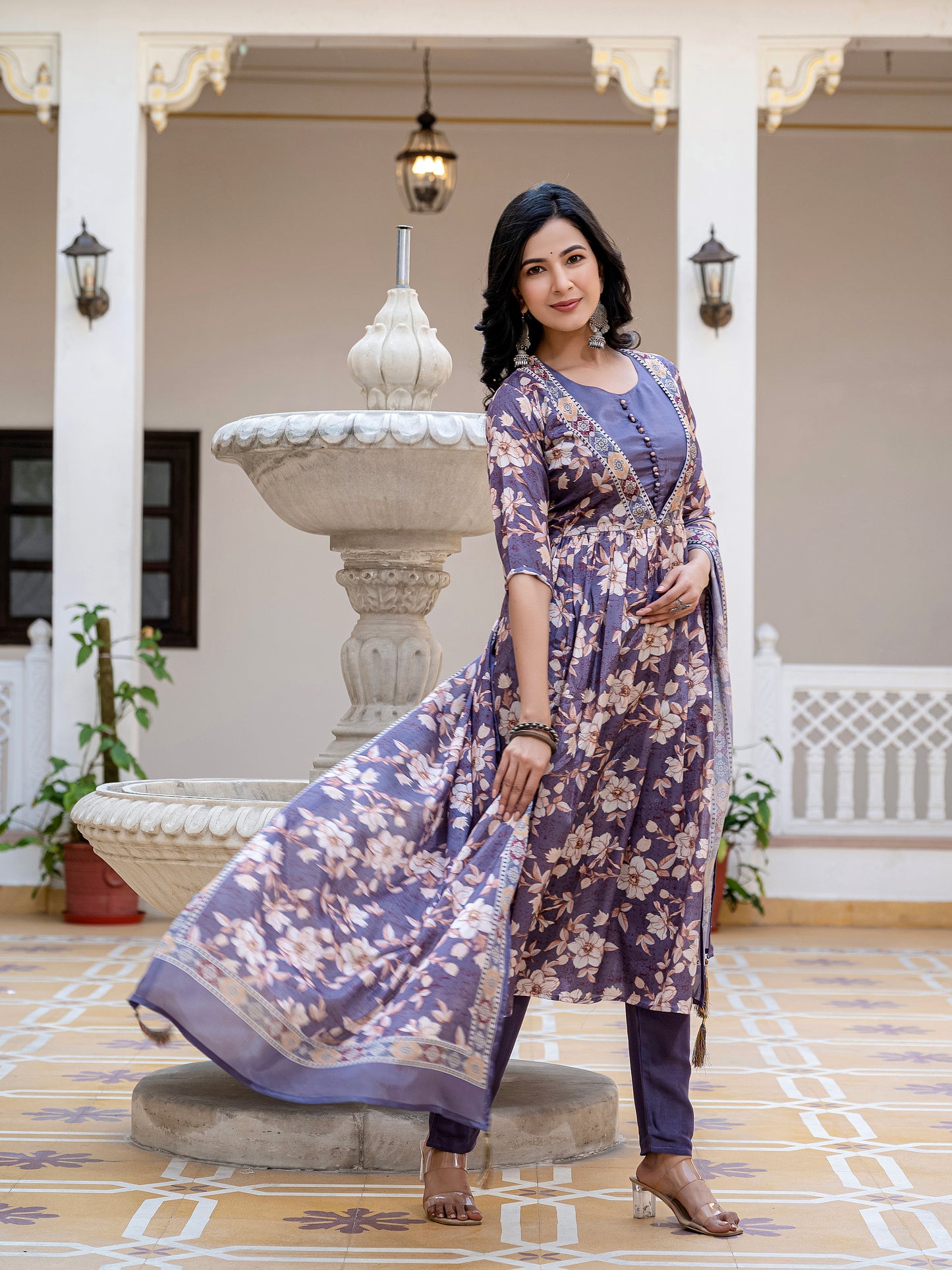 Tanisha Floral Printed Kurta Set with Dupatta