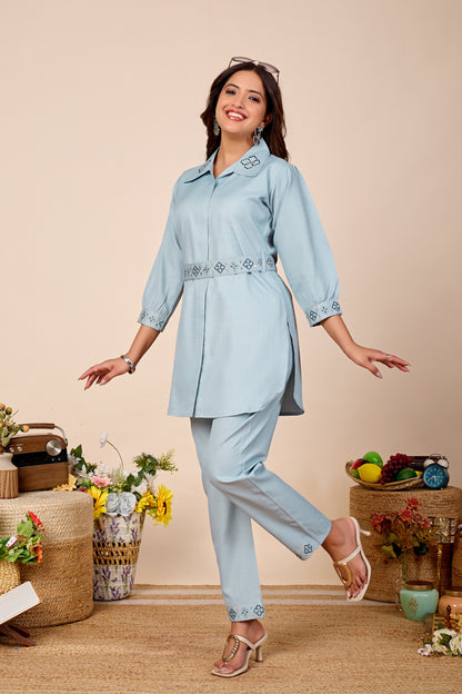 Noor Pure Cotton Embroidered Co-ord Set