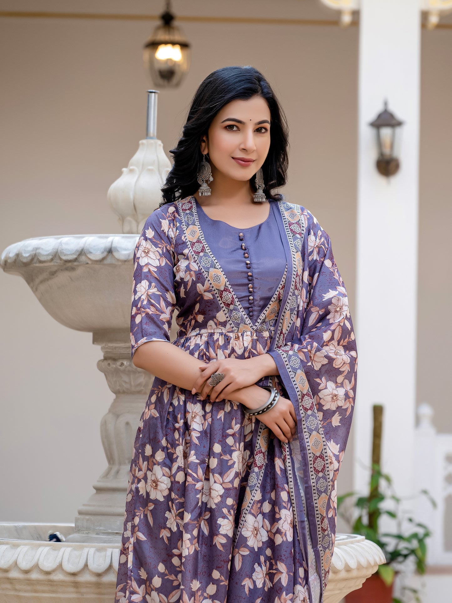 Tanisha Floral Printed Kurta Set with Dupatta