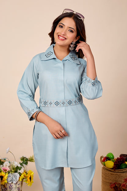 Noor Pure Cotton Embroidered Co-ord Set