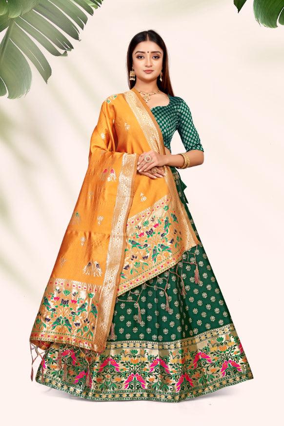 Exquisite Elegance: Banarasi Lehenga Choli with Dupatta - Decize Clothing