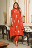 Regal Rust Silk Kurta Set With Dupatta