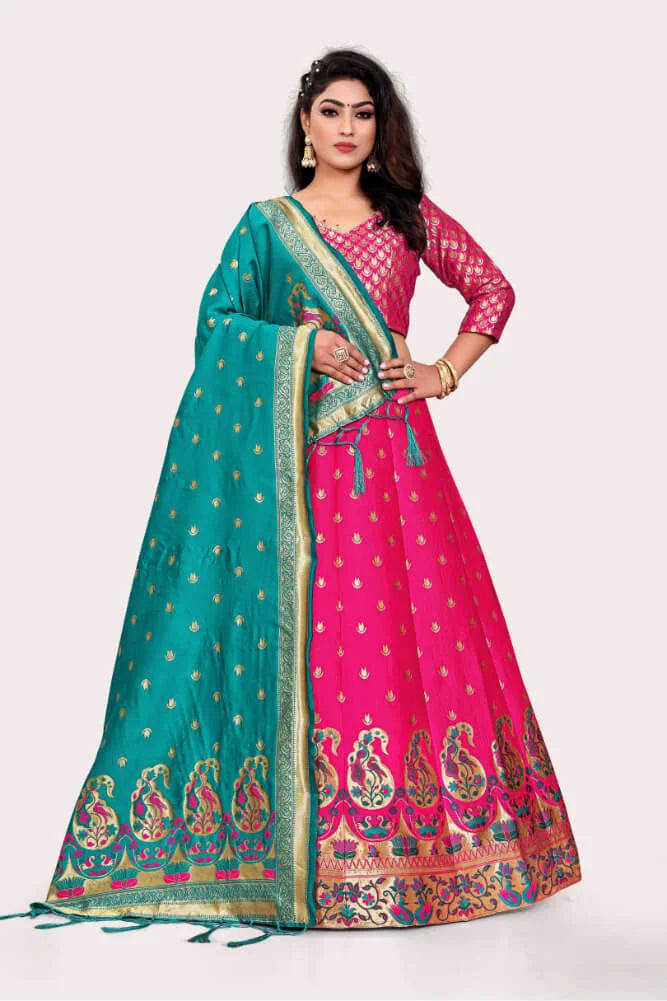 Banarasi Lehenga Choli Set With Keri Designs