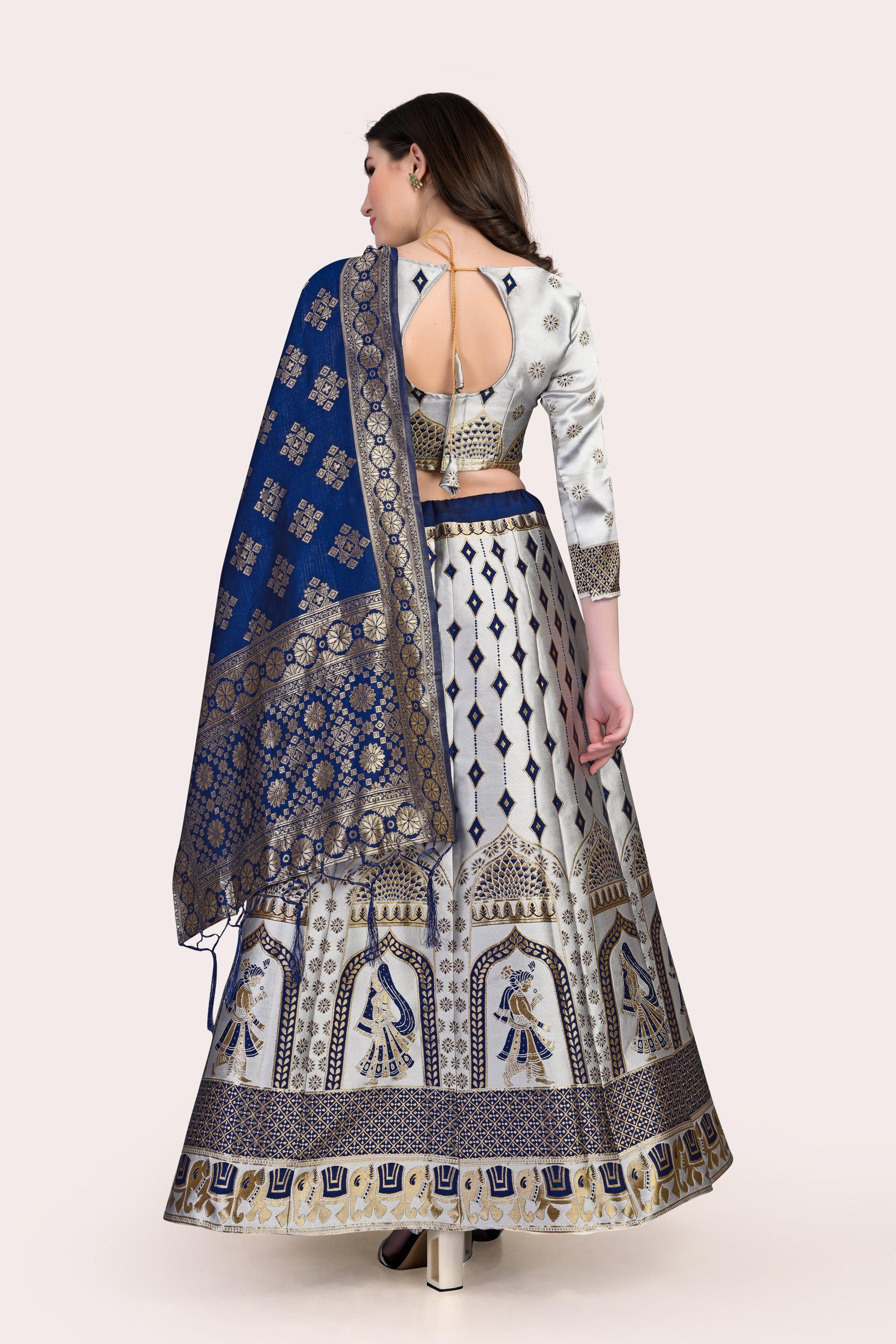 Royal Radiance: Banarasi Lehenga Choli Set with Dupatta - Decize Clothing