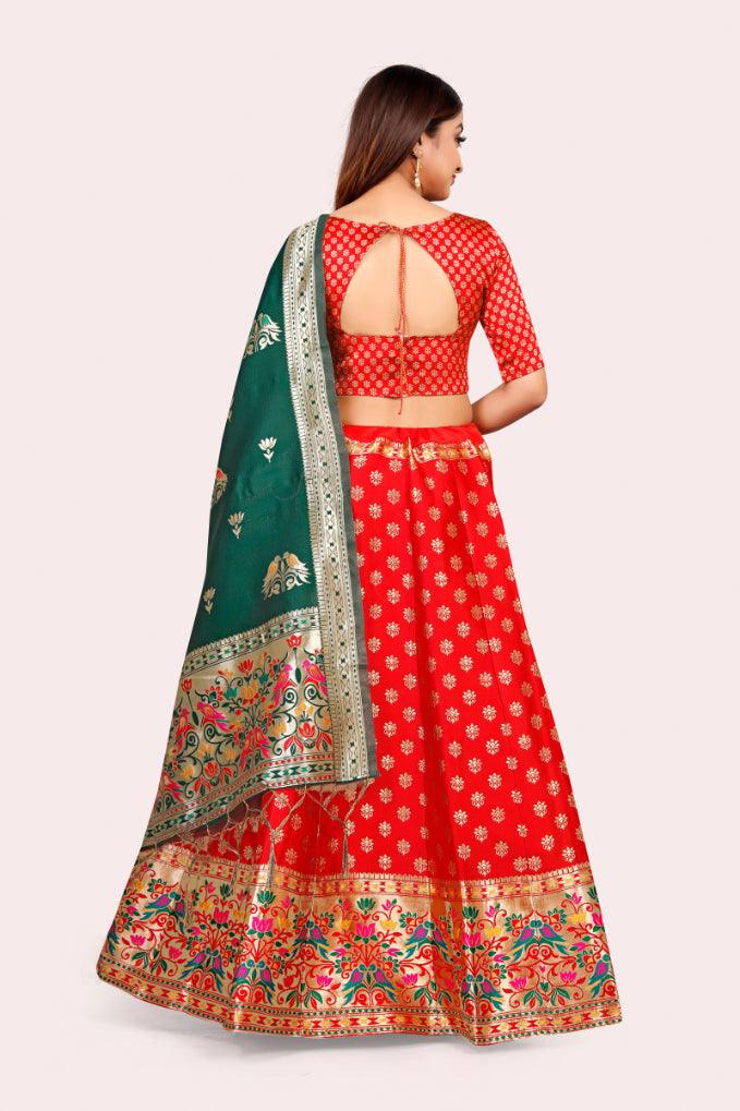 Exquisite Elegance: Banarasi Lehenga Choli with Dupatta - Decize Clothing