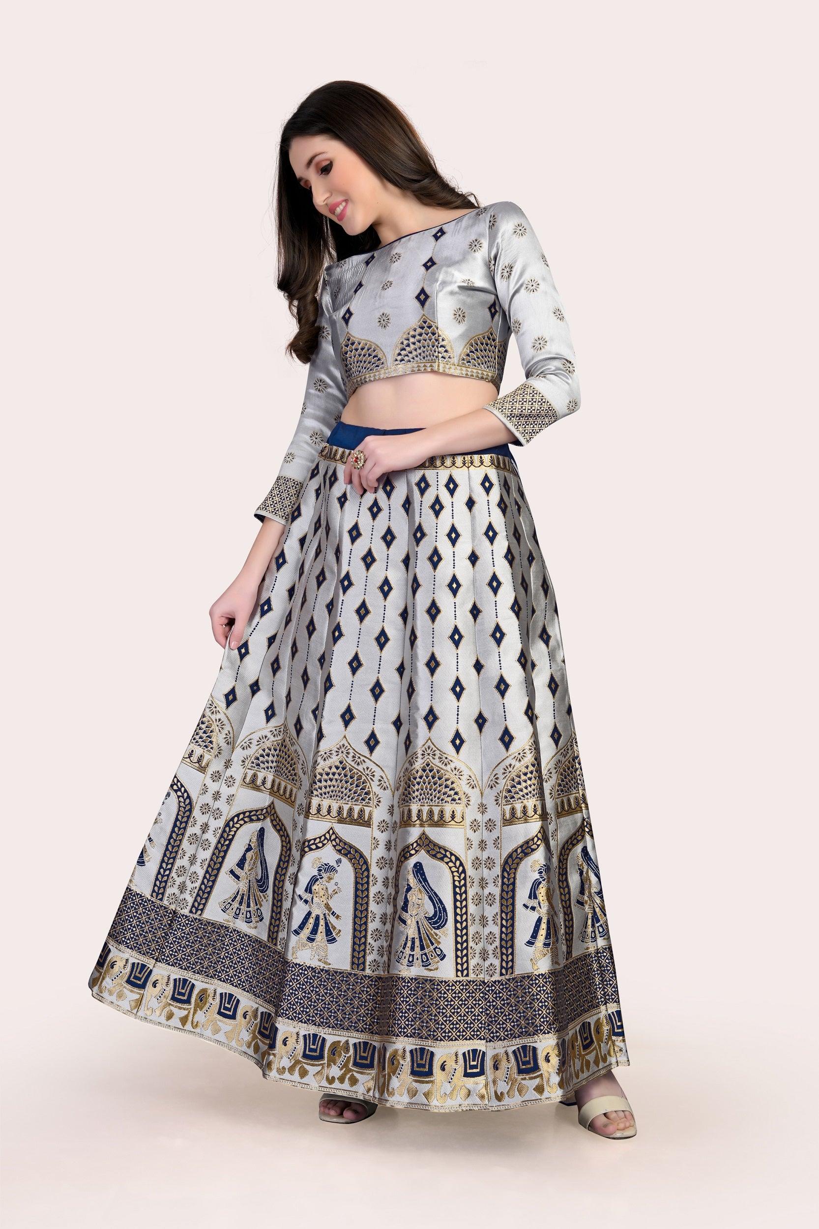 Royal Radiance: Banarasi Lehenga Choli Set with Dupatta - Decize Clothing