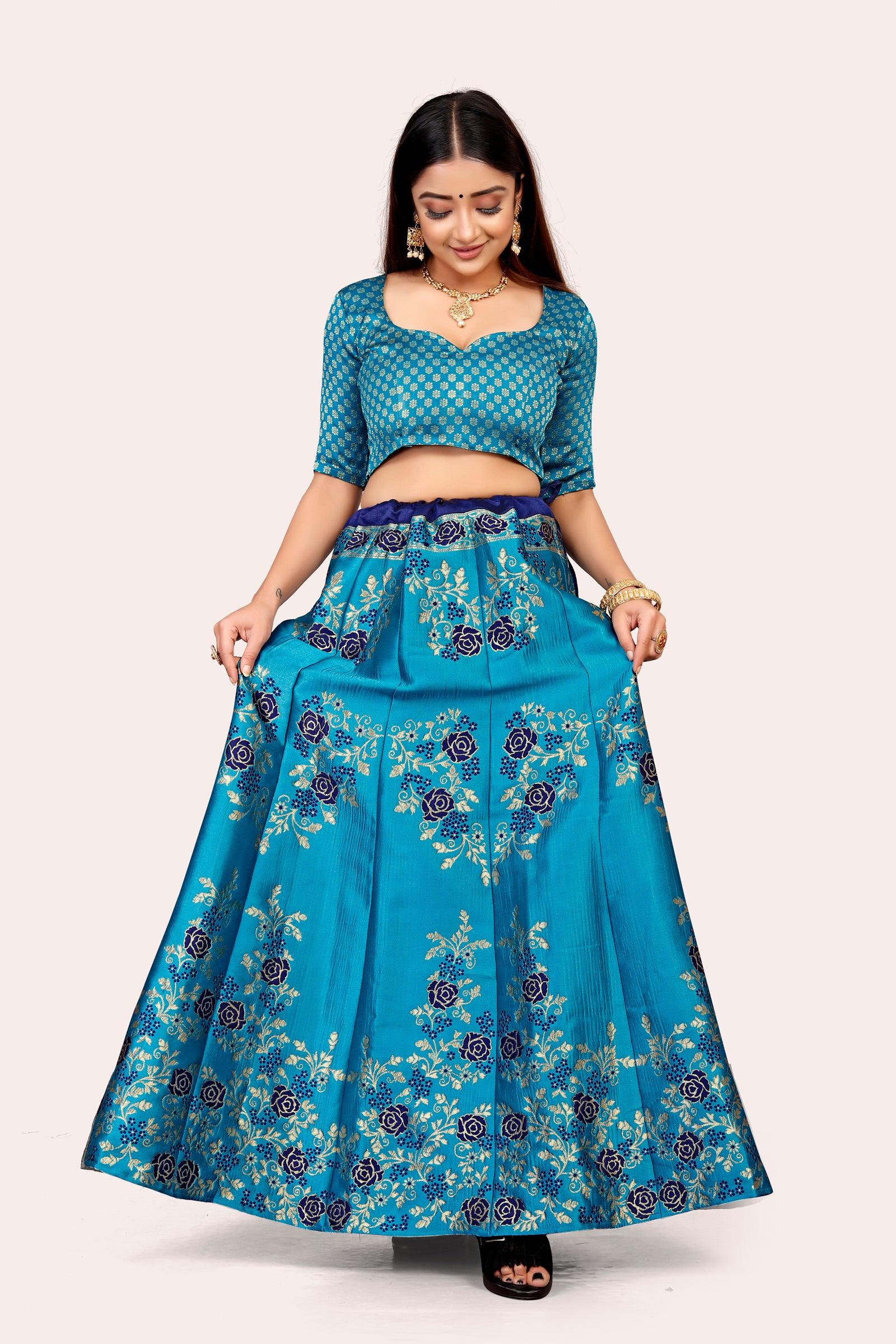 Opulent Opulence: Banarasi Lehenga Choli Set with Dupatta - Decize Clothing