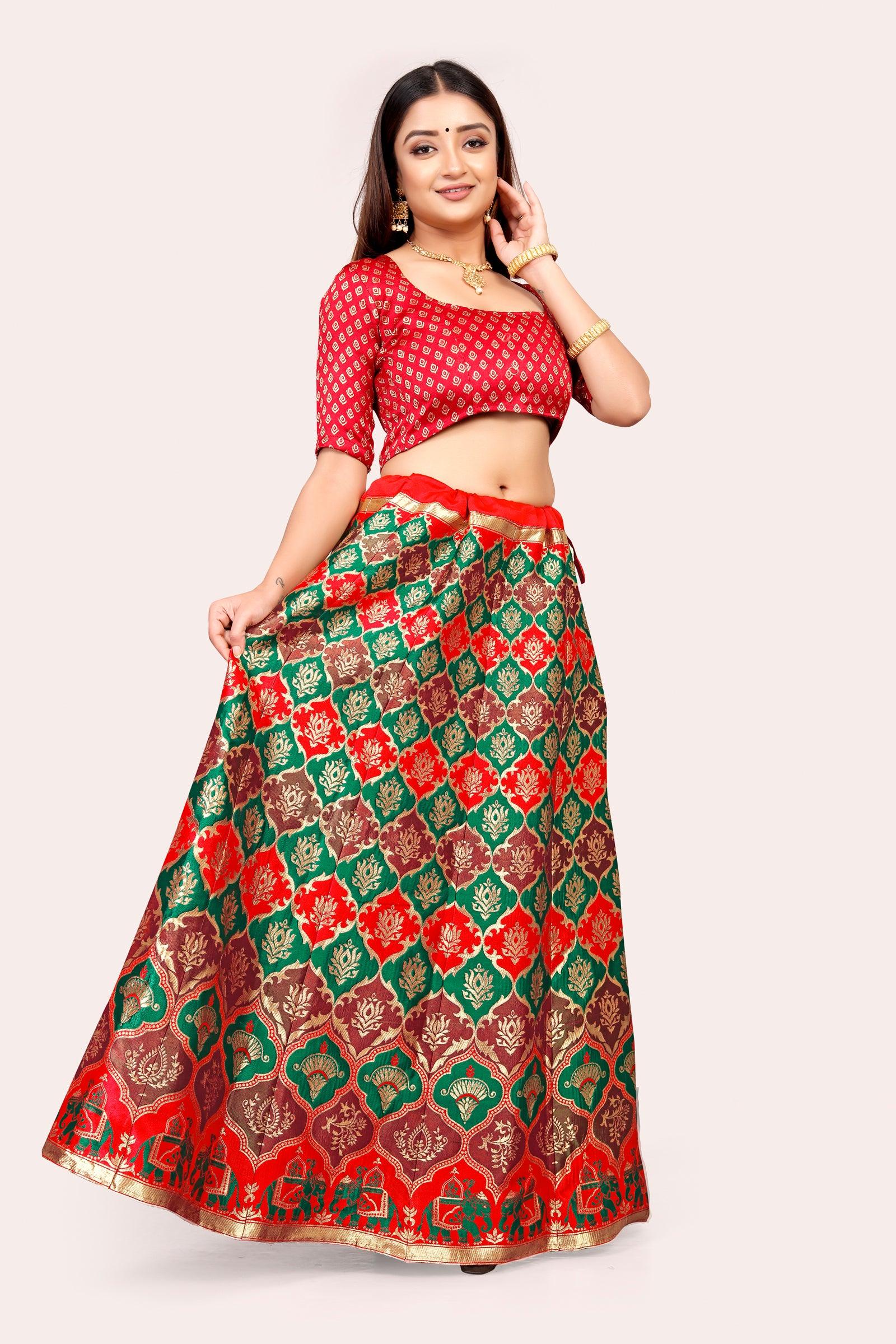 Ravishing Royalty: Banarasi Lehenga Choli Set and Dupatta - Decize Clothing