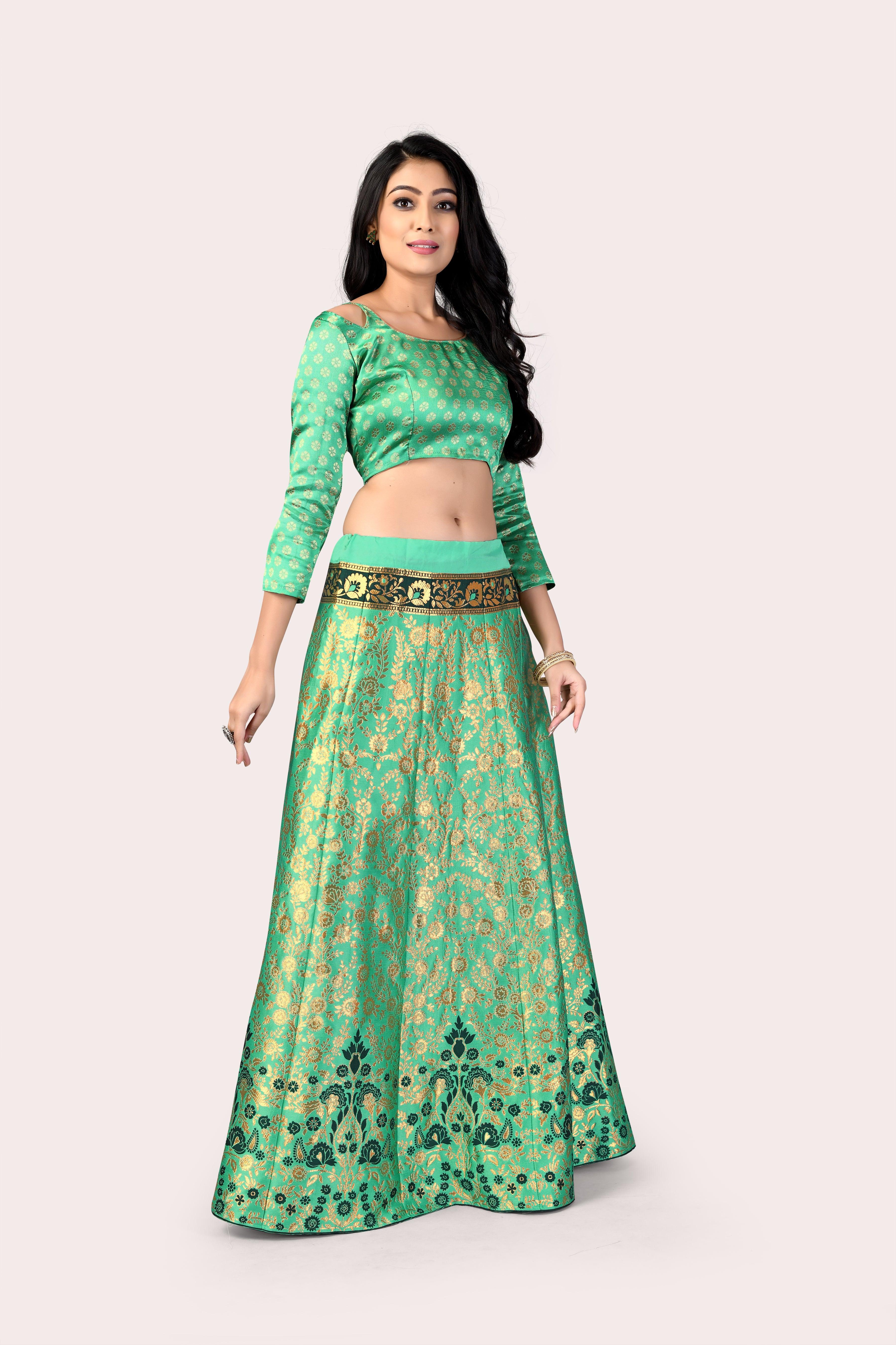 Regal Splendor: Banarasi Lehenga Choli and Dupatta Combo - Decize Clothing