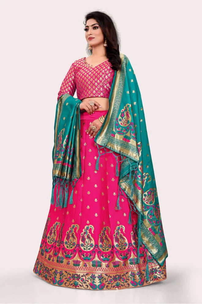 Banarasi Lehenga Choli Set With Keri Designs