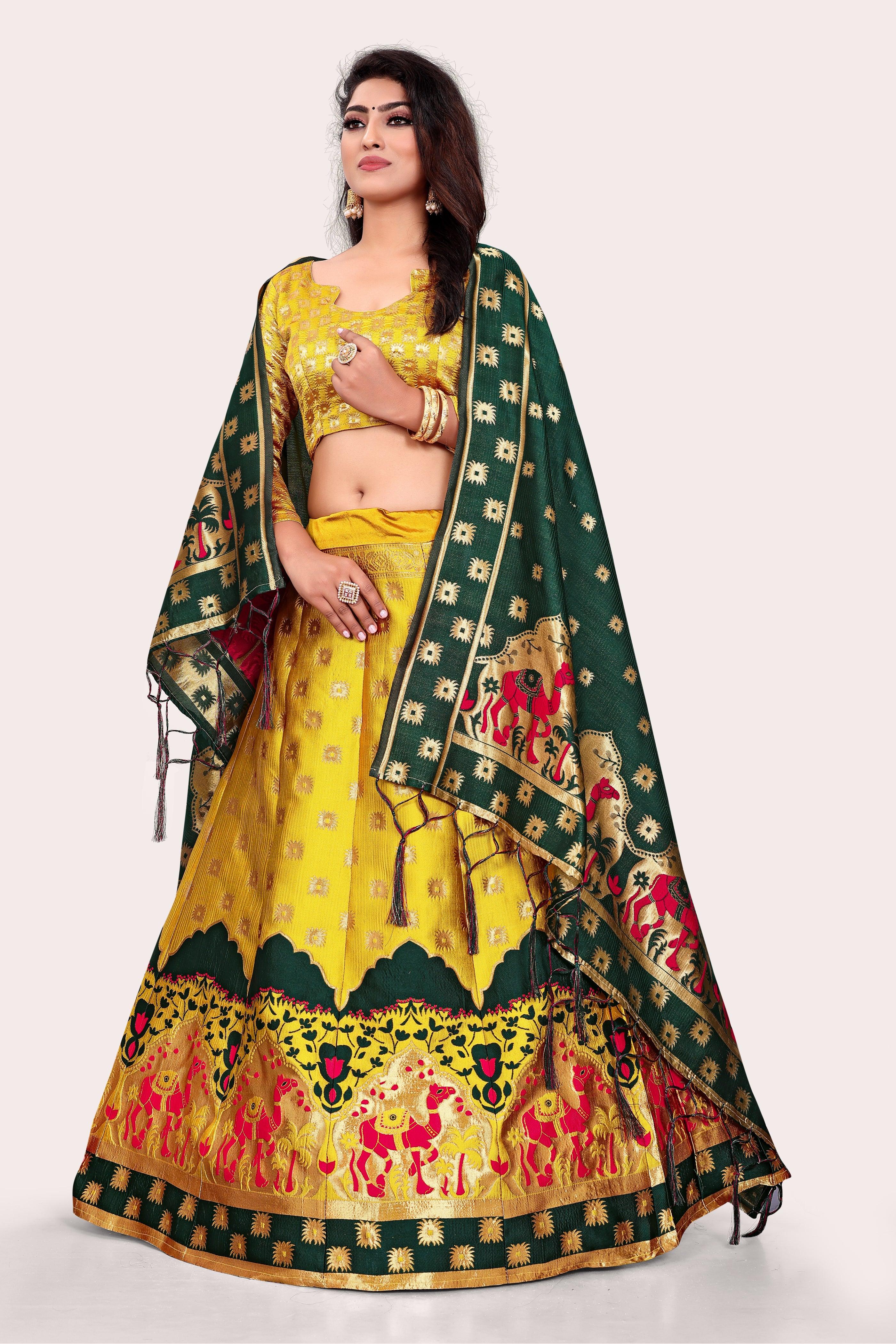 Timeless Treasure: Banarasi Lehenga Choli Set with Dupatta - Decize Clothing