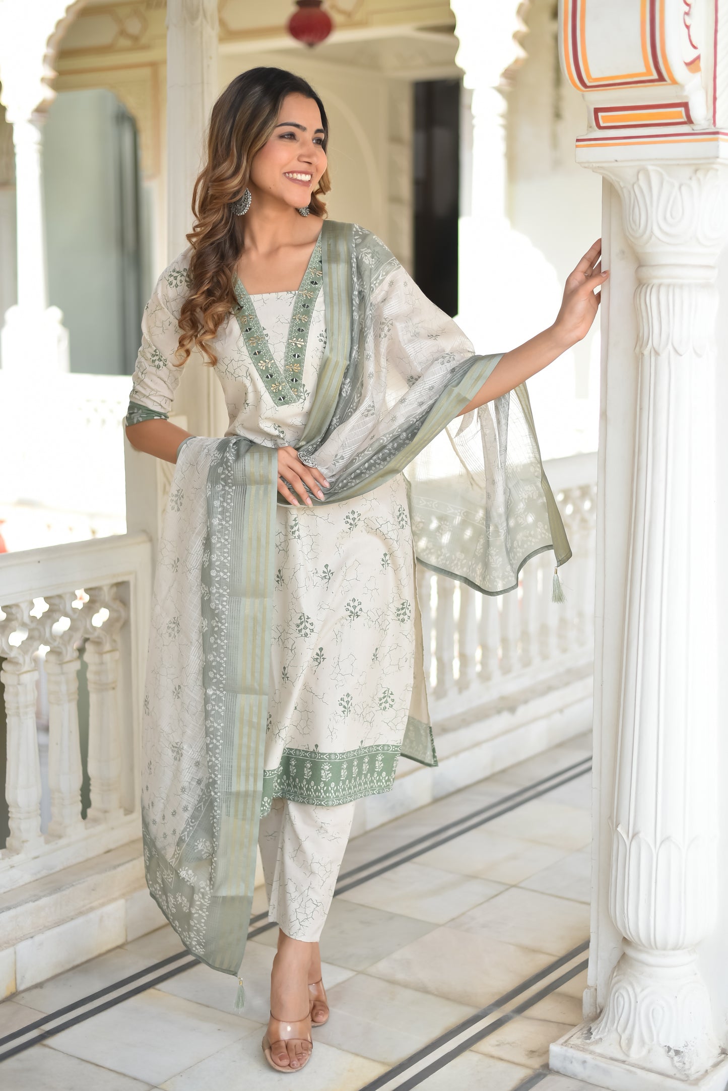 Aarunya Floral Cotton Kurta Set with Dupatta