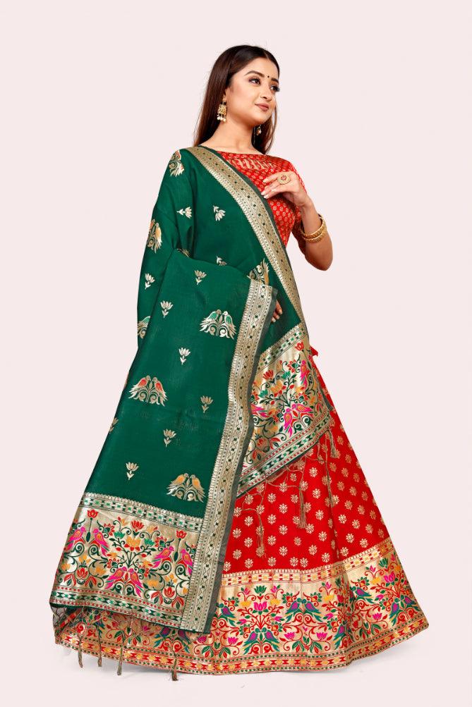 Exquisite Elegance: Banarasi Lehenga Choli with Dupatta - Decize Clothing