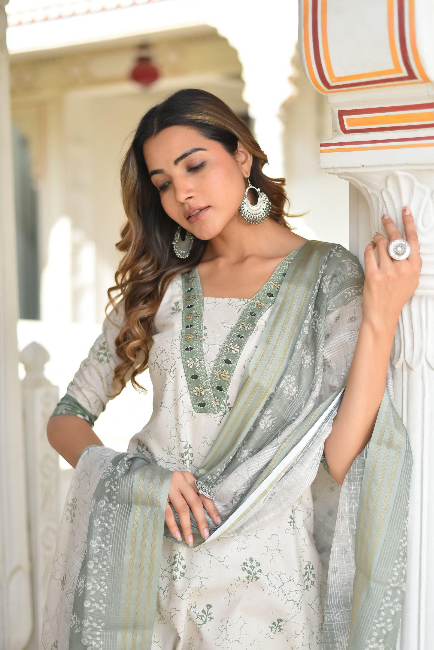 Aarunya Floral Cotton Kurta Set with Dupatta