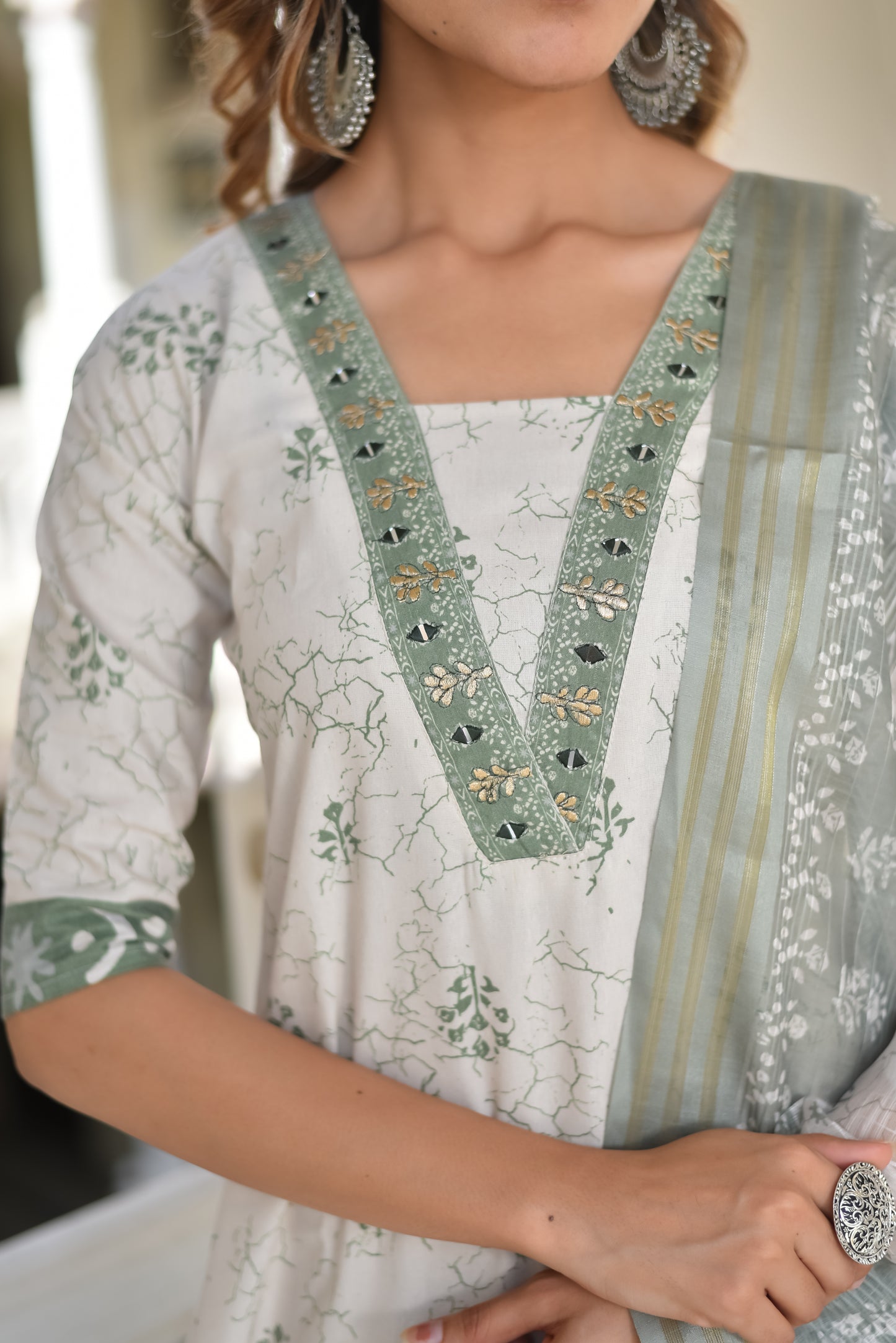 Aarunya Floral Cotton Kurta Set with Dupatta