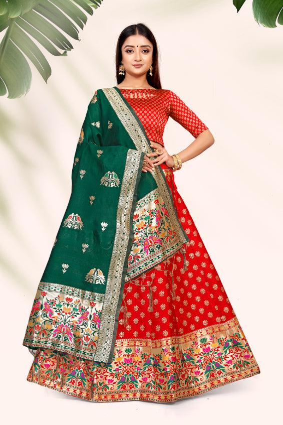 Exquisite Elegance: Banarasi Lehenga Choli with Dupatta - Decize Clothing