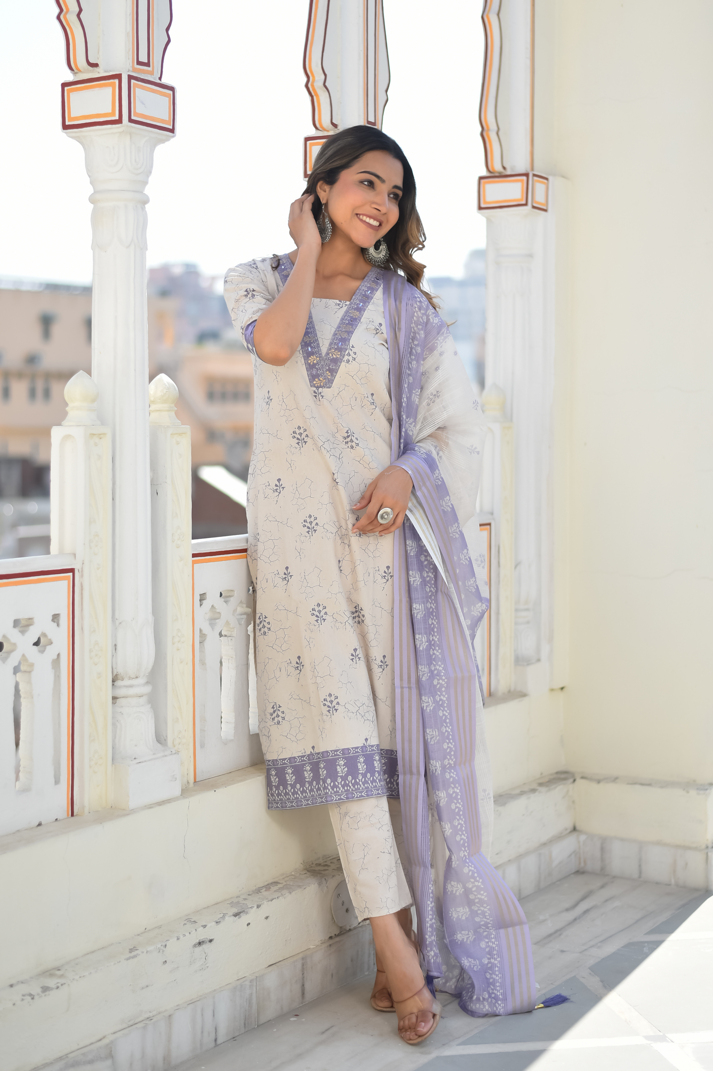 Aarunya Floral Cotton Kurta Set with Dupatta