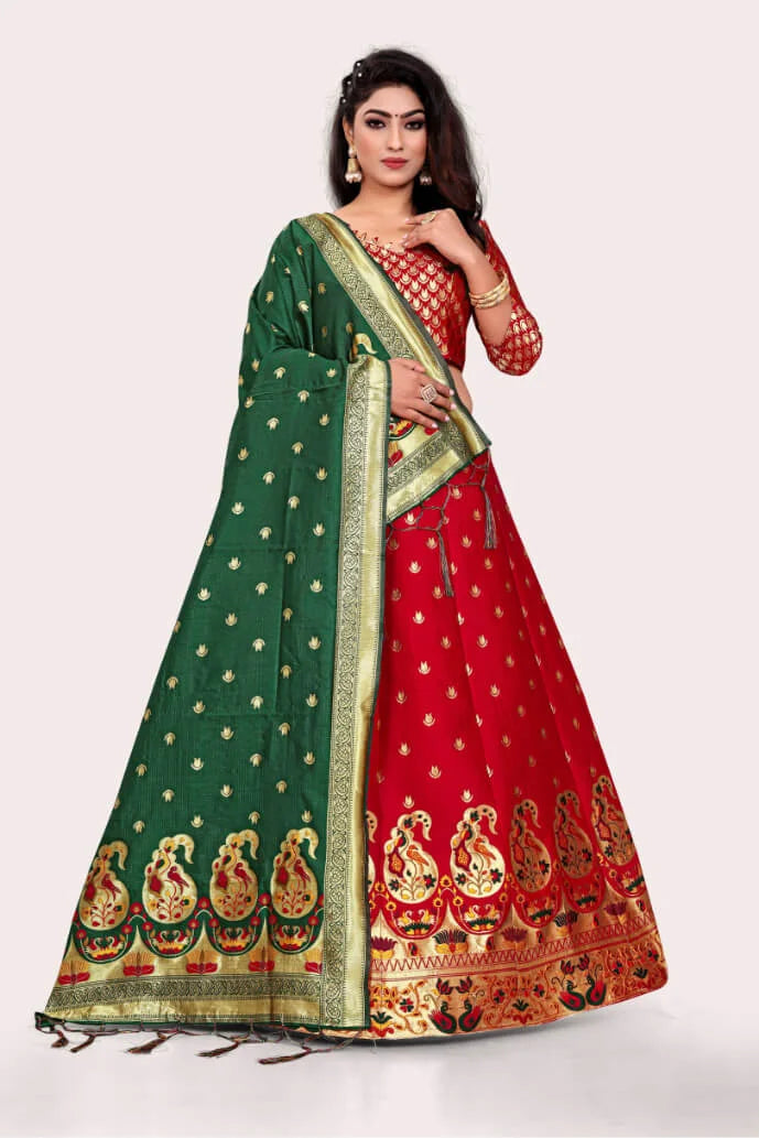 Banarasi Lehenga Choli Set With Keri Designs