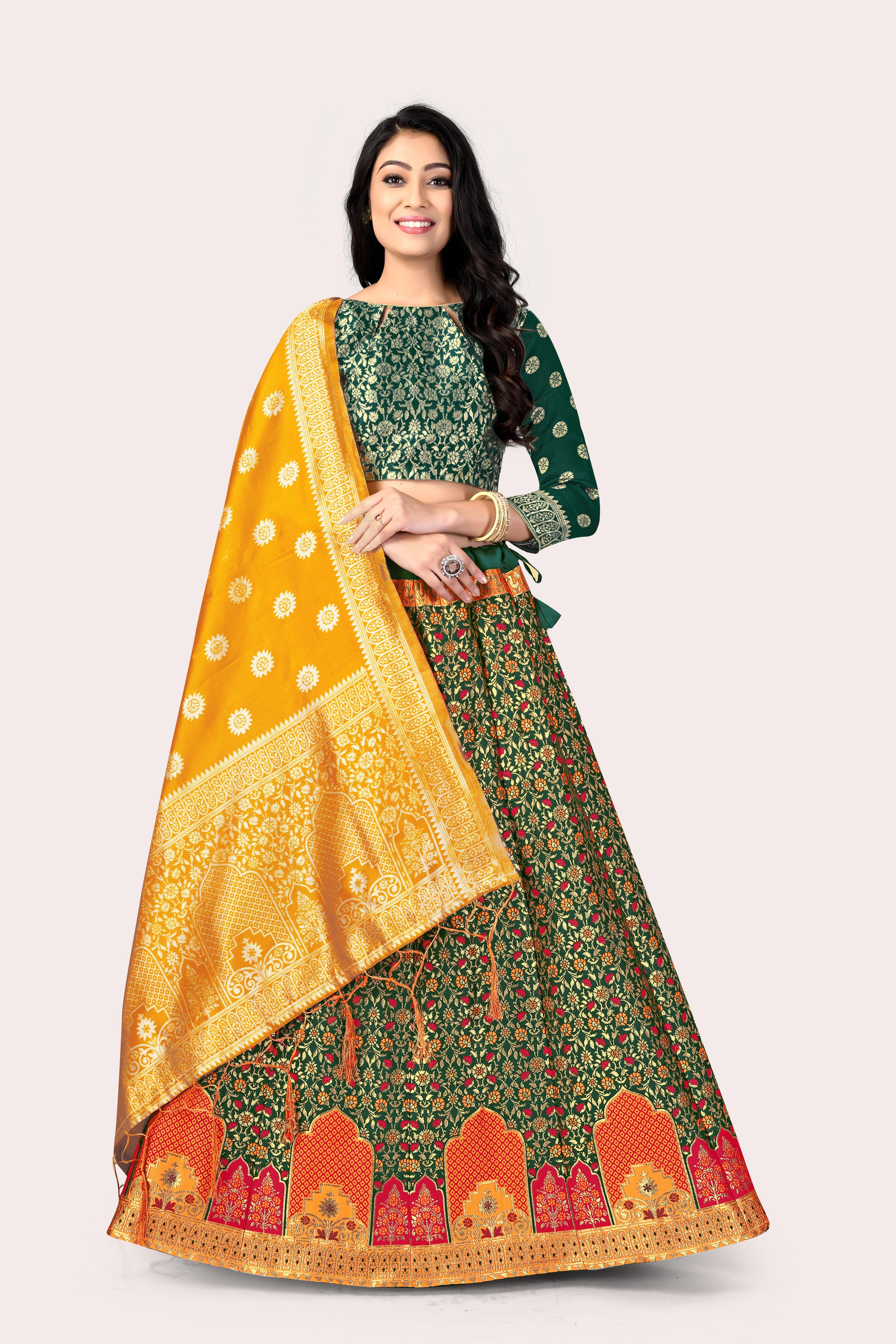 Timeless Treasure: Banarasi Lehenga Choli Set - Decize Clothing