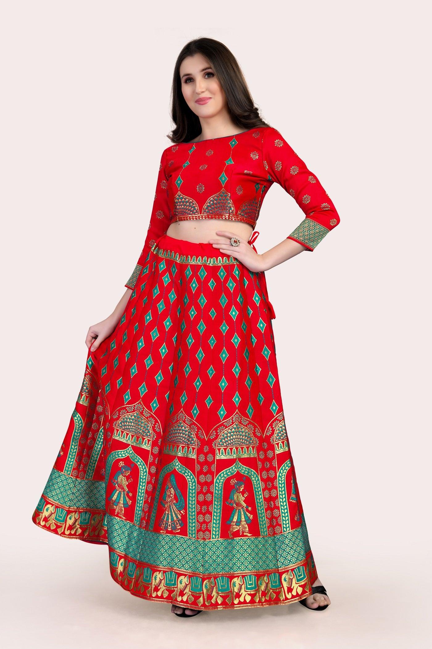 Royal Radiance: Banarasi Lehenga Choli Set with Dupatta - Decize Clothing