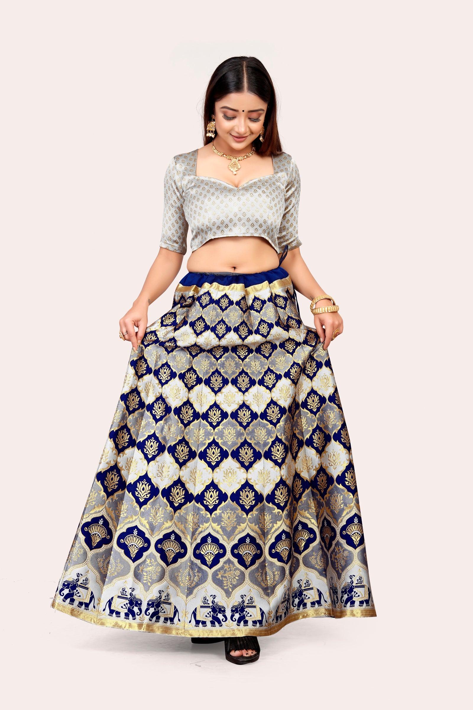 Ravishing Royalty: Banarasi Lehenga Choli Set and Dupatta - Decize Clothing