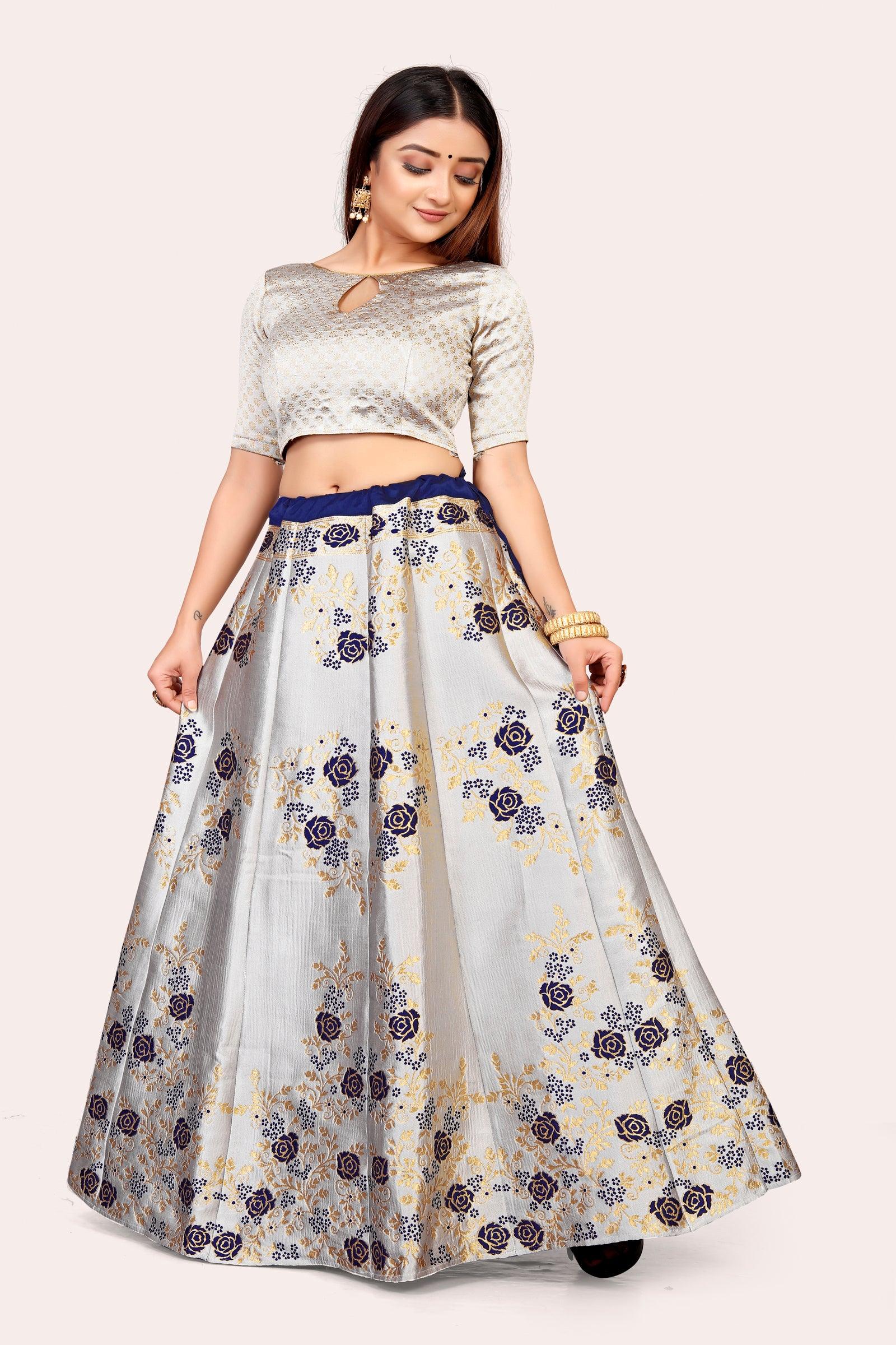 Opulent Opulence: Banarasi Lehenga Choli Set with Dupatta - Decize Clothing