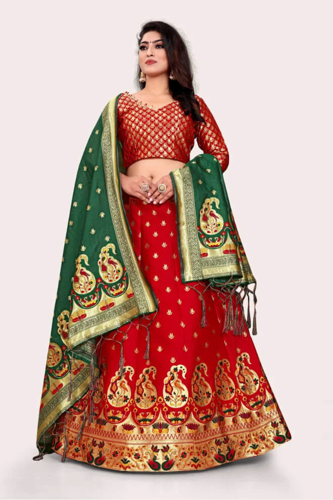 Banarasi Lehenga Choli Set With Keri Designs