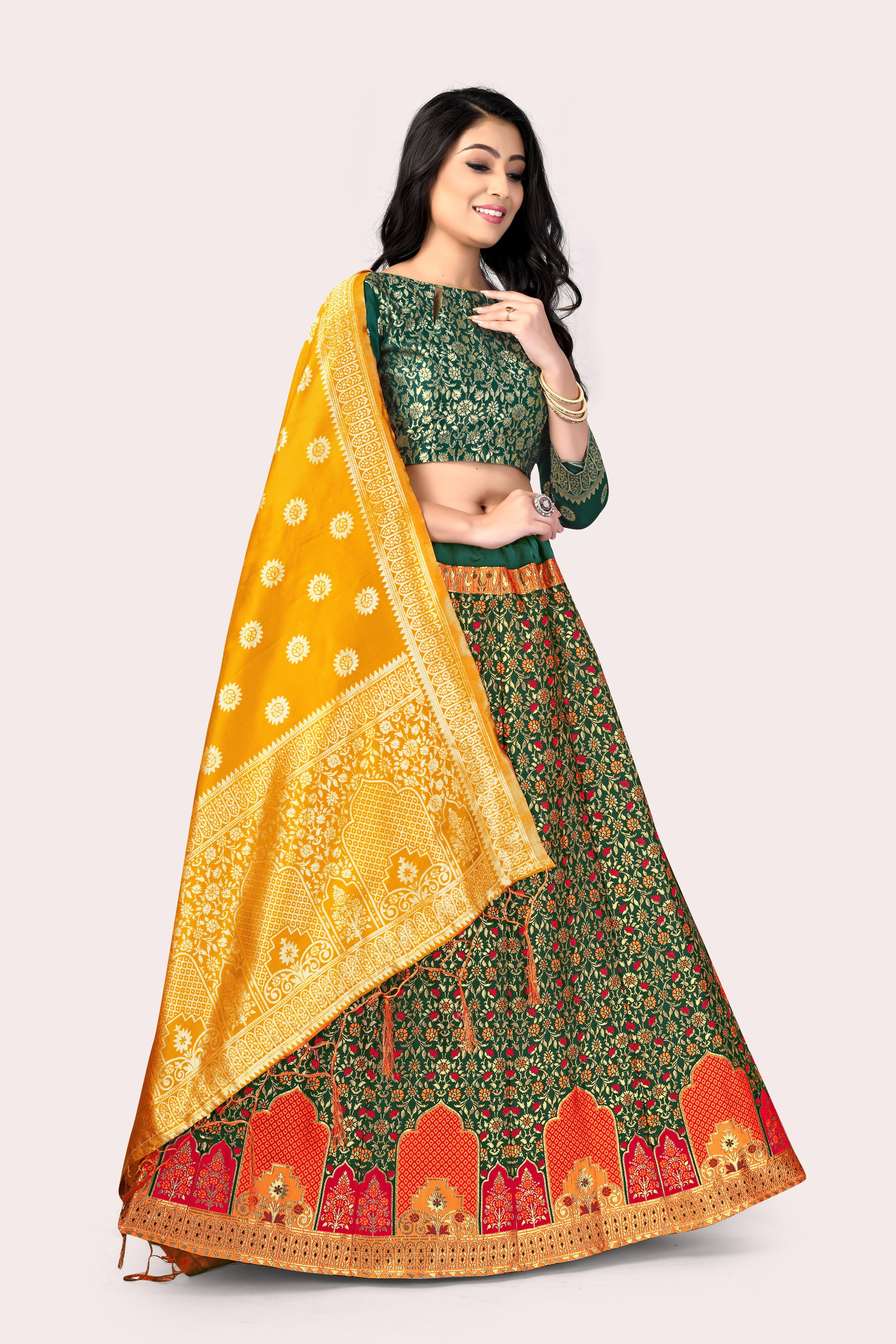 Timeless Treasure: Banarasi Lehenga Choli Set - Decize Clothing