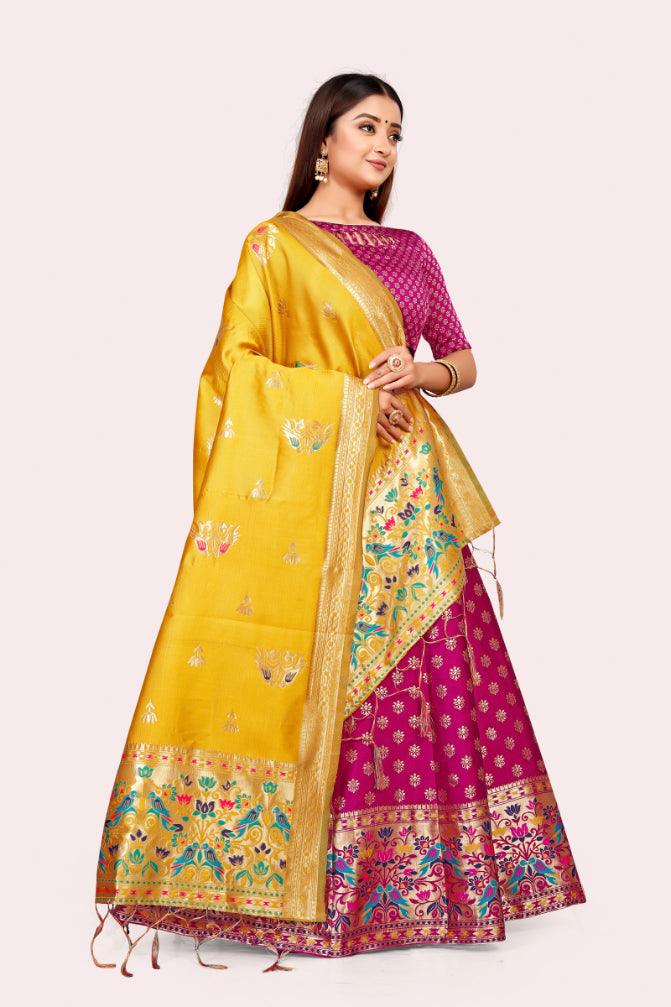 Exquisite Elegance: Banarasi Lehenga Choli with Dupatta - Decize Clothing