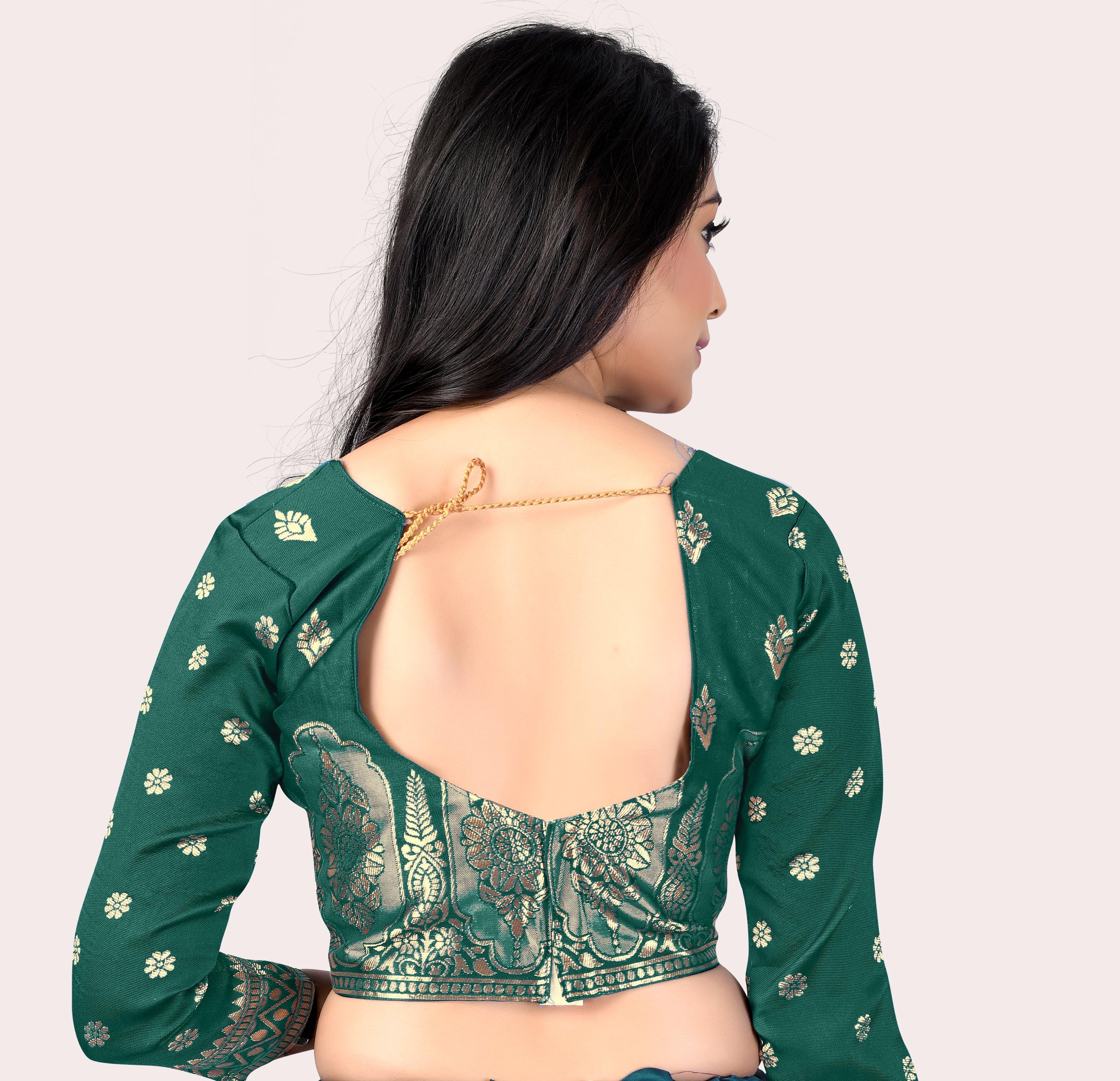 Graceful Grandeur: Banarasi Lehenga Choli Set with Veil - Decize Clothing