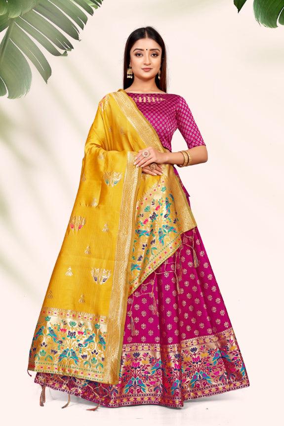 Exquisite Elegance: Banarasi Lehenga Choli with Dupatta - Decize Clothing