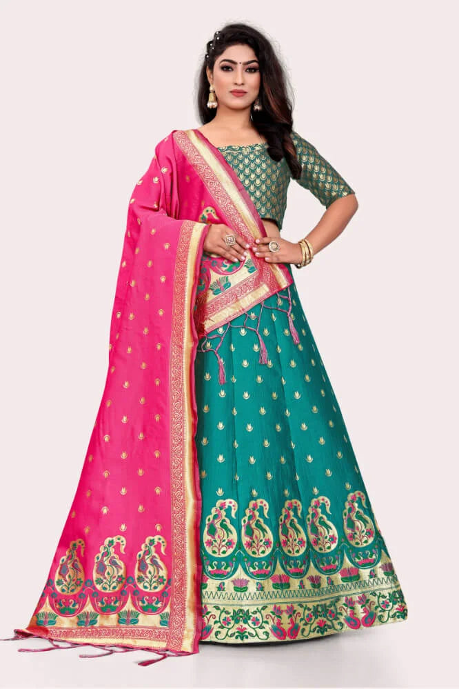 Banarasi Lehenga Choli Set With Keri Designs