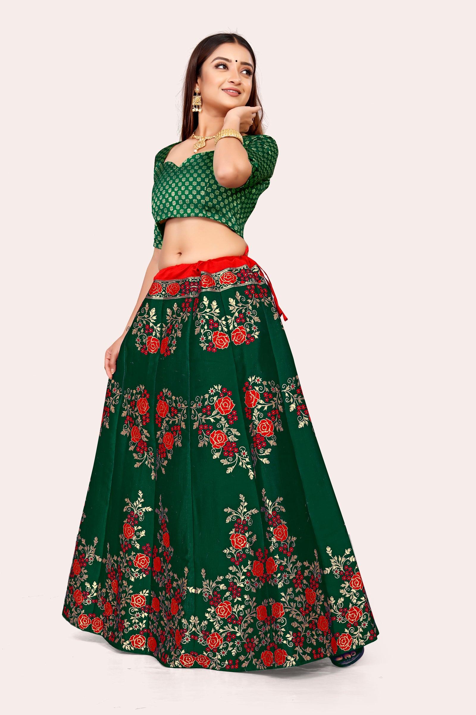 Opulent Opulence: Banarasi Lehenga Choli Set with Dupatta - Decize Clothing