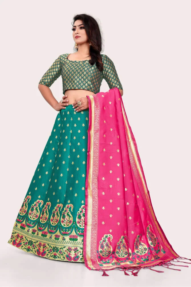 Banarasi Lehenga Choli Set With Keri Designs