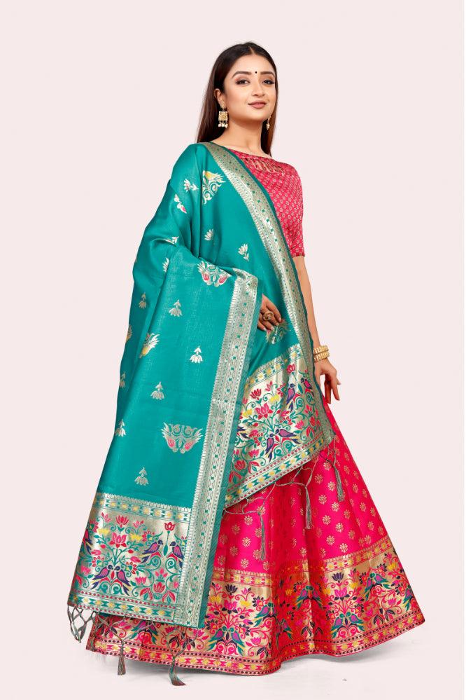 Exquisite Elegance: Banarasi Lehenga Choli with Dupatta - Decize Clothing