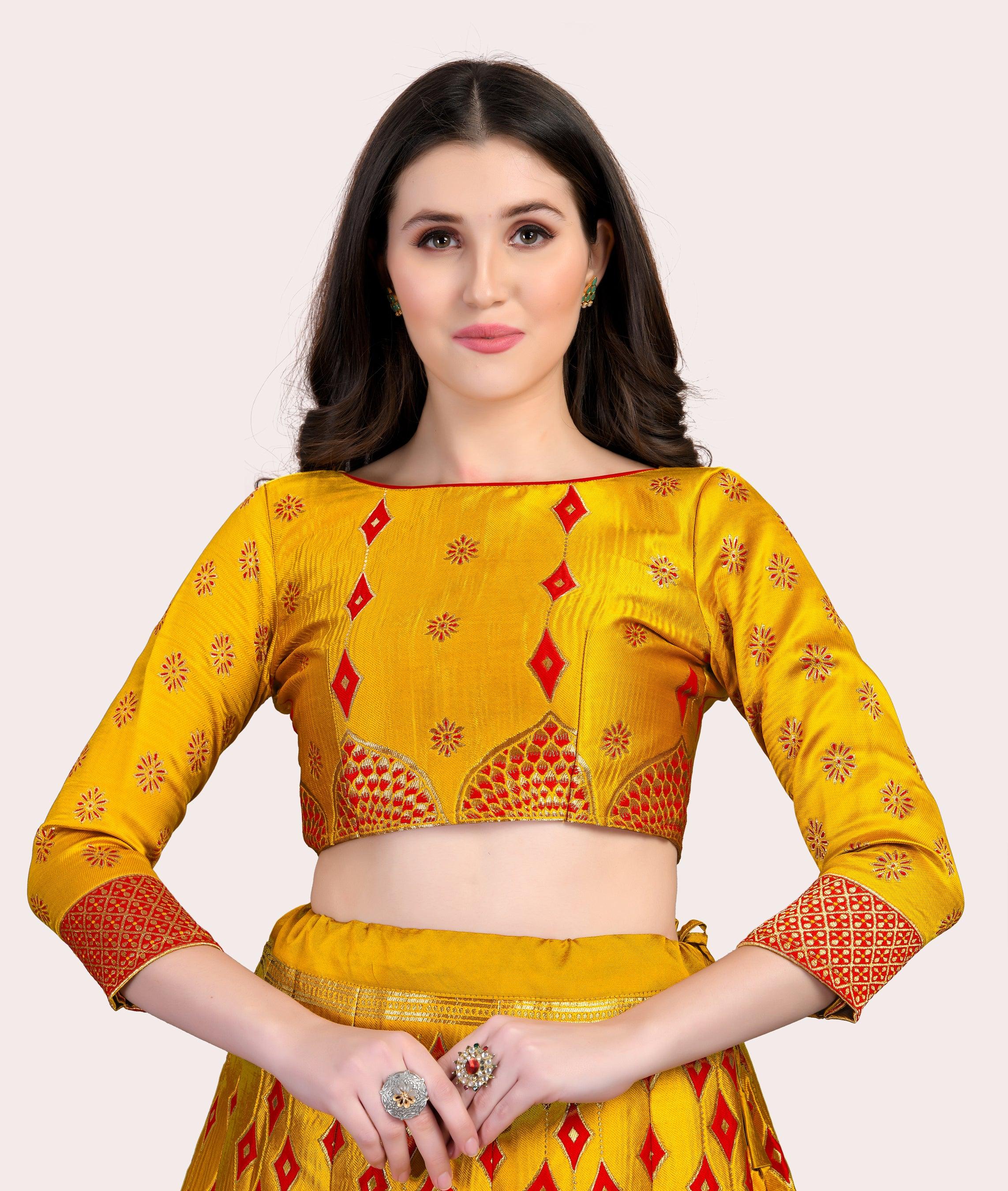 Royal Radiance: Banarasi Lehenga Choli Set with Dupatta - Decize Clothing