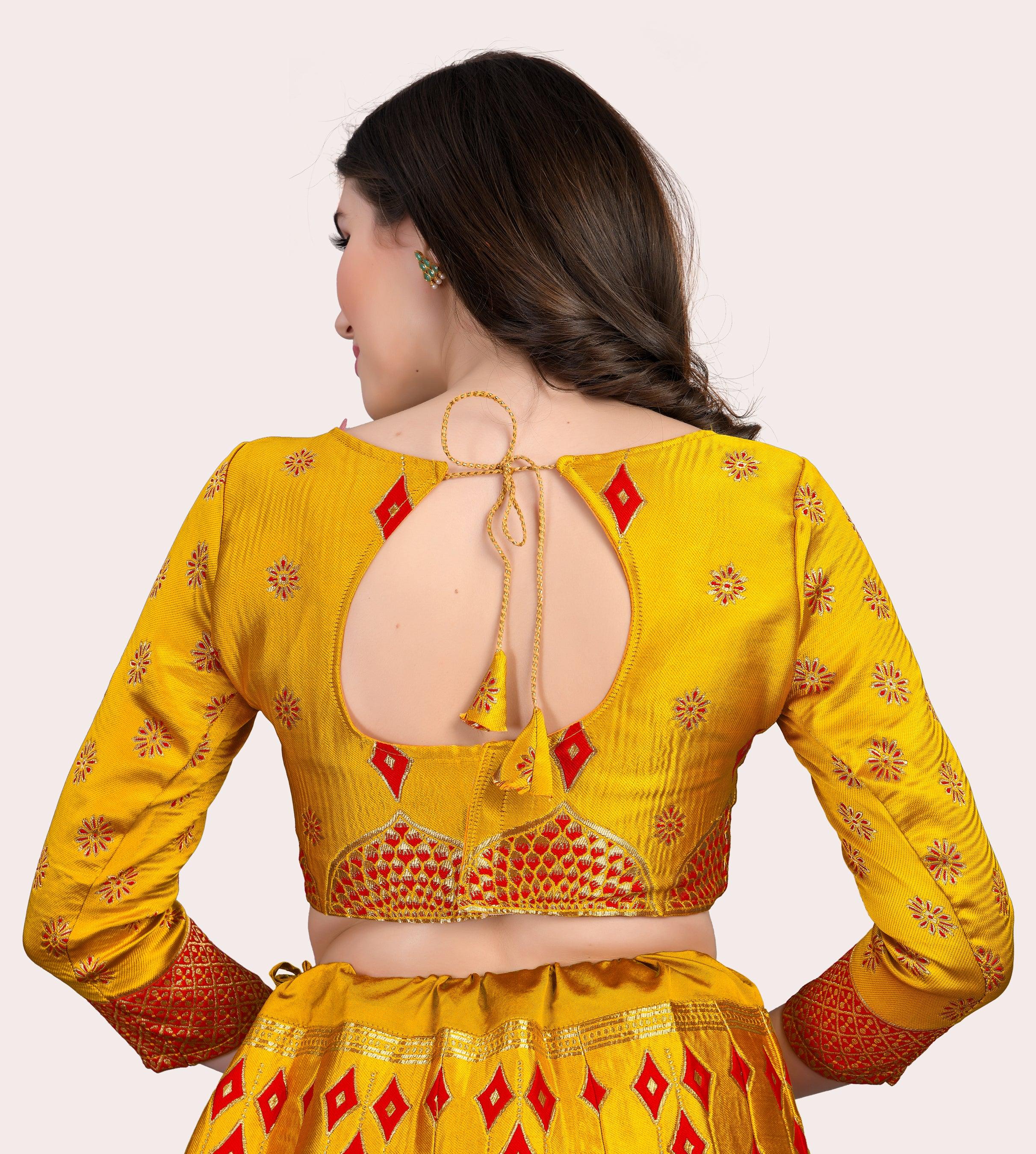 Royal Radiance: Banarasi Lehenga Choli Set with Dupatta - Decize Clothing