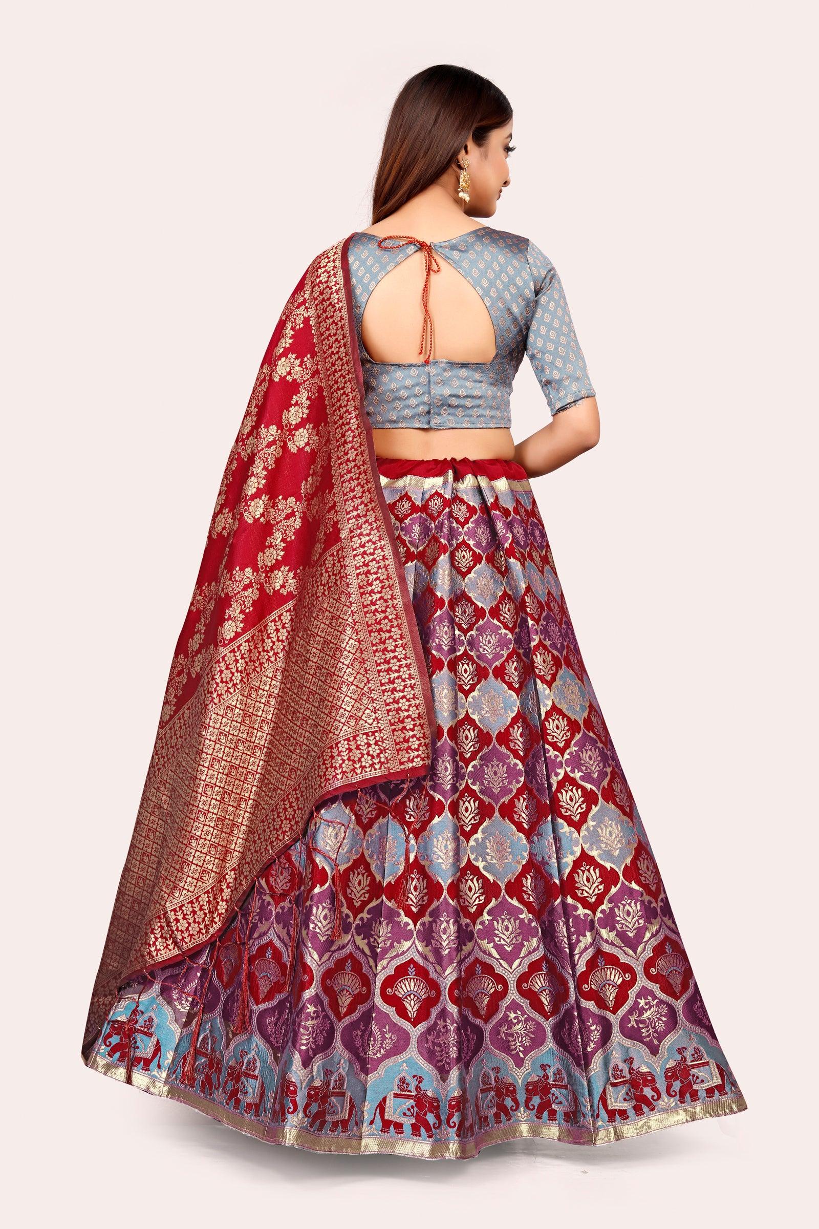 Ravishing Royalty: Banarasi Lehenga Choli Set and Dupatta - Decize Clothing