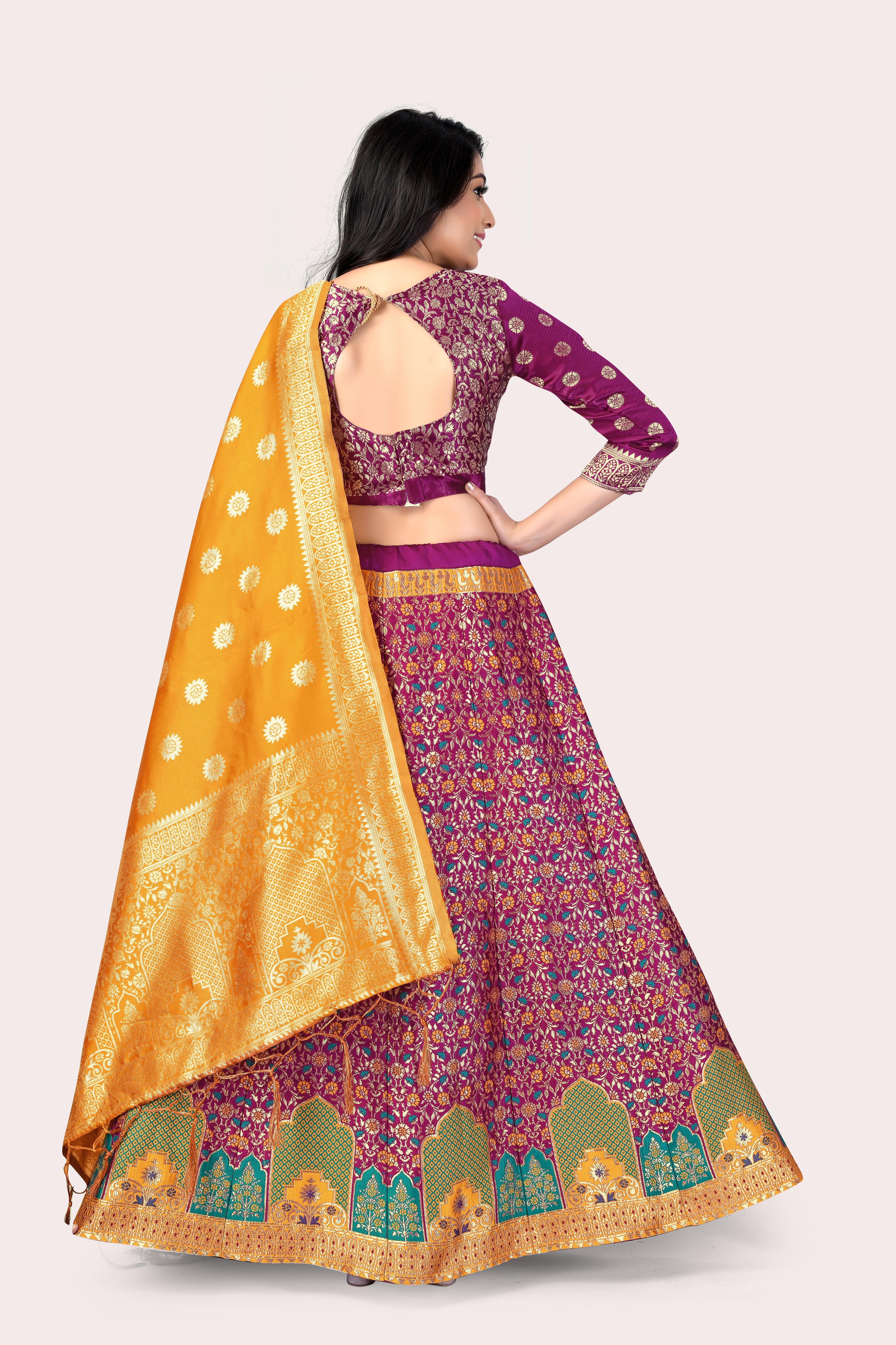 Timeless Treasure: Banarasi Lehenga Choli Set - Decize Clothing