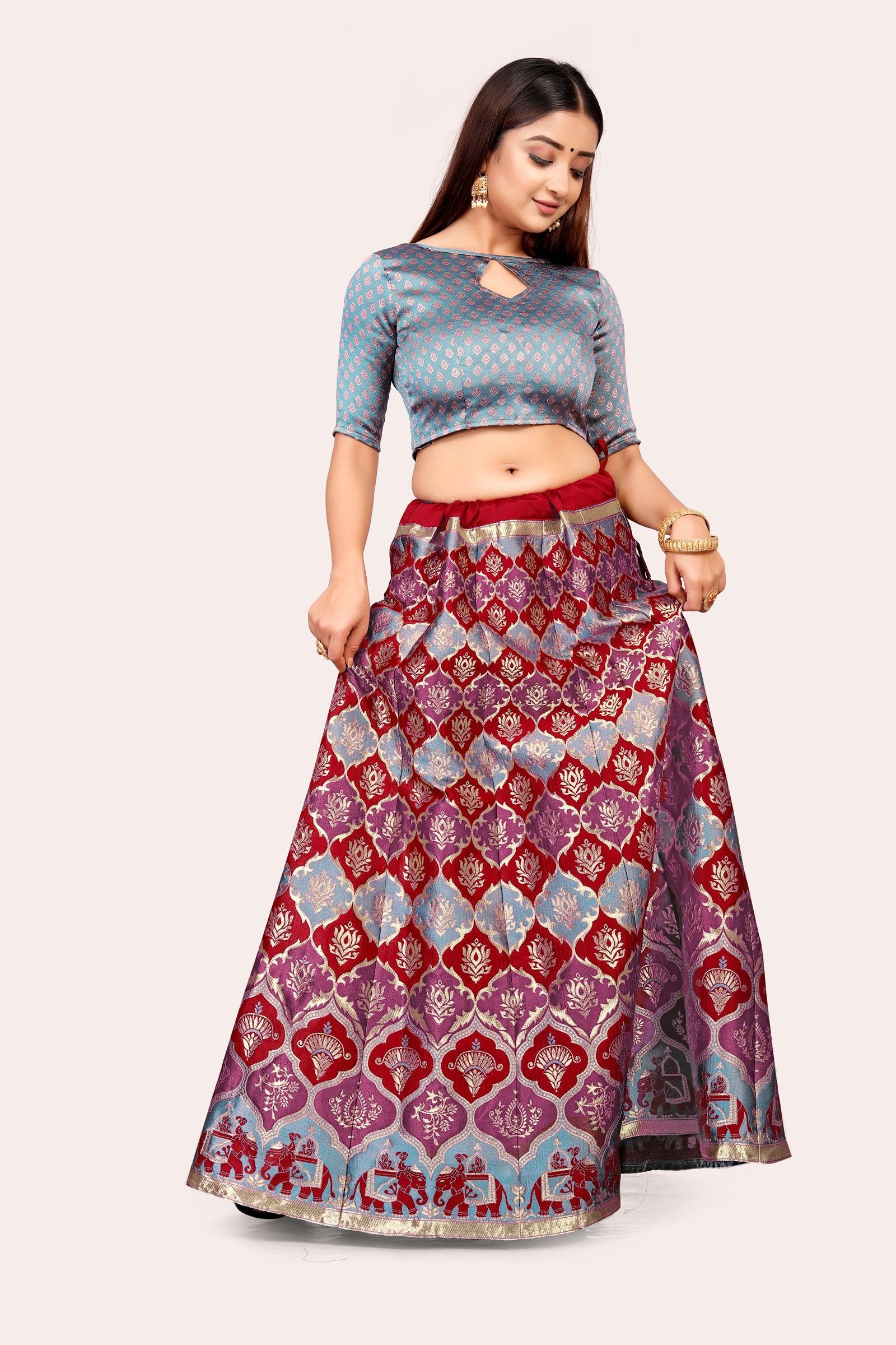 Ravishing Royalty: Banarasi Lehenga Choli Set and Dupatta - Decize Clothing