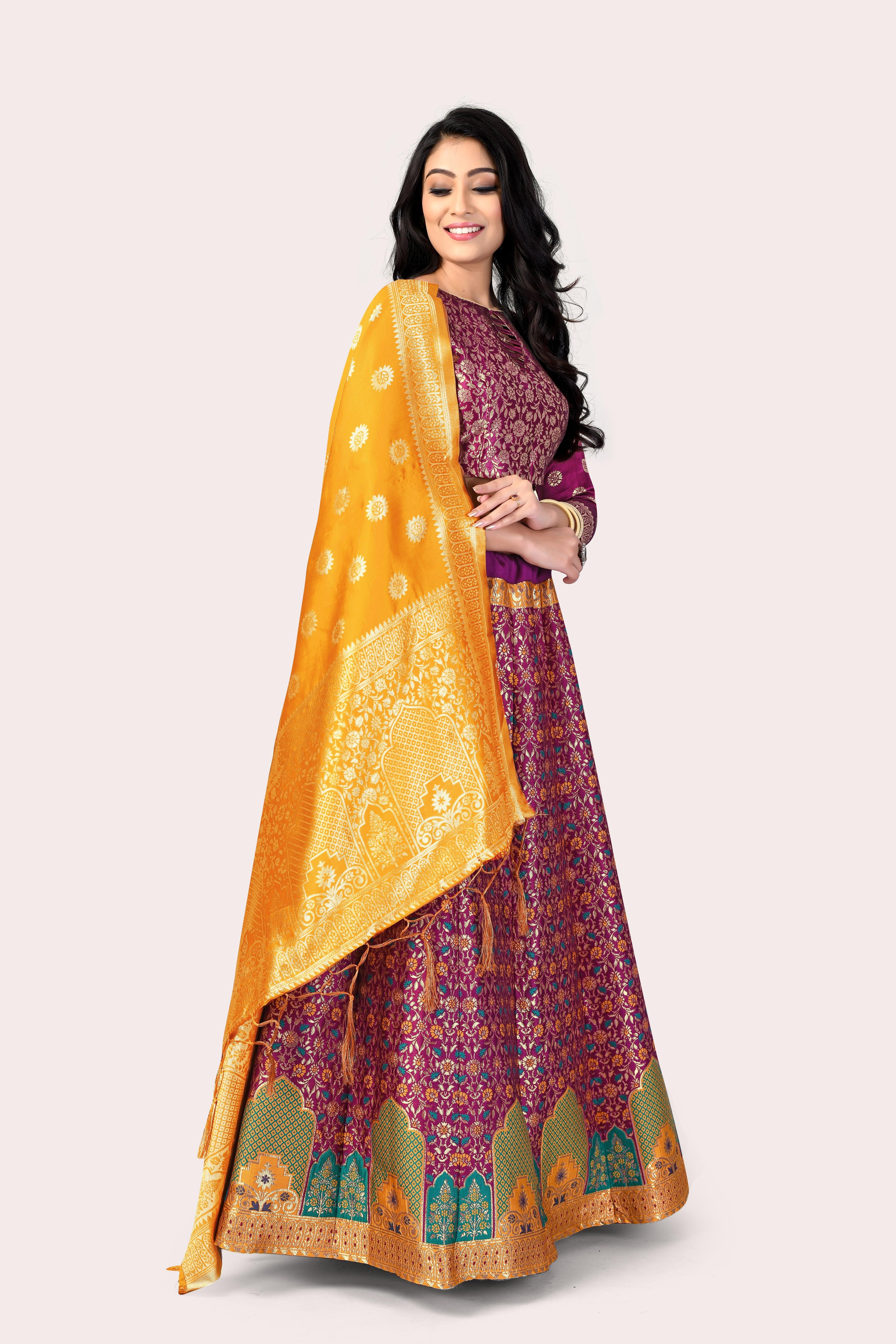 Timeless Treasure: Banarasi Lehenga Choli Set - Decize Clothing