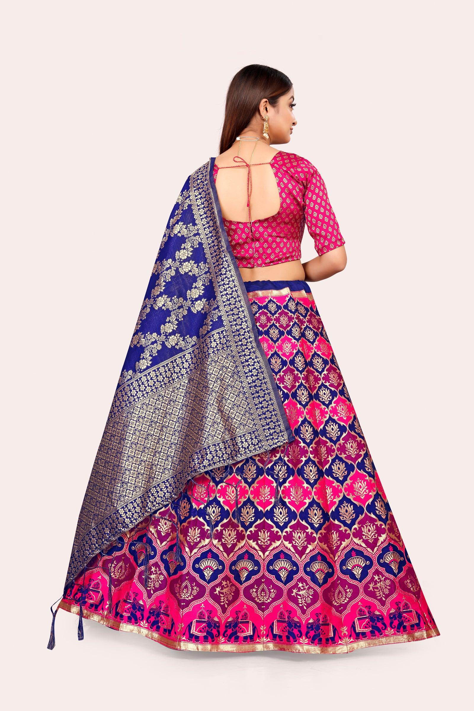 Ravishing Royalty: Banarasi Lehenga Choli Set and Dupatta - Decize Clothing