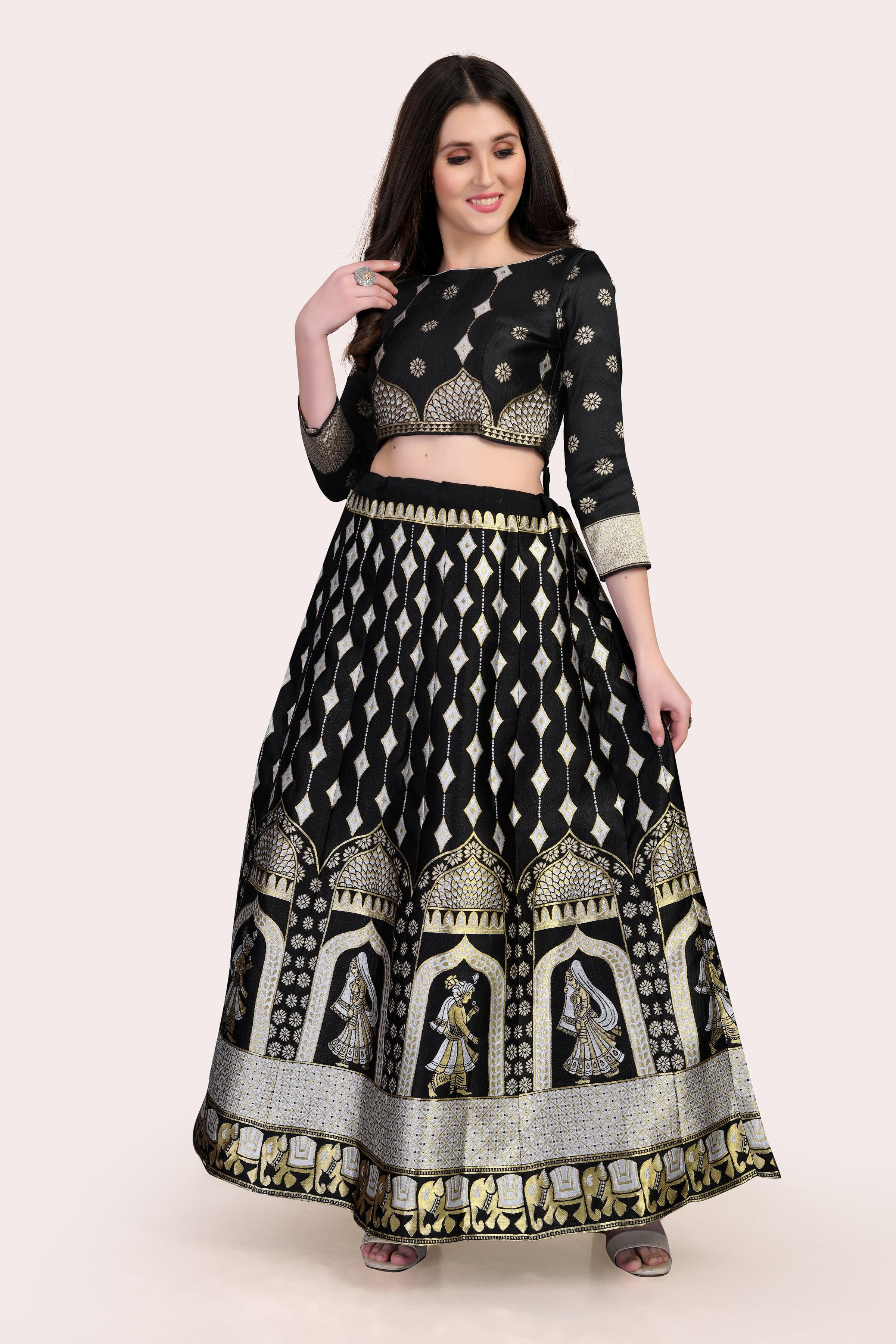 Royal Radiance: Banarasi Lehenga Choli Set with Dupatta - Decize Clothing