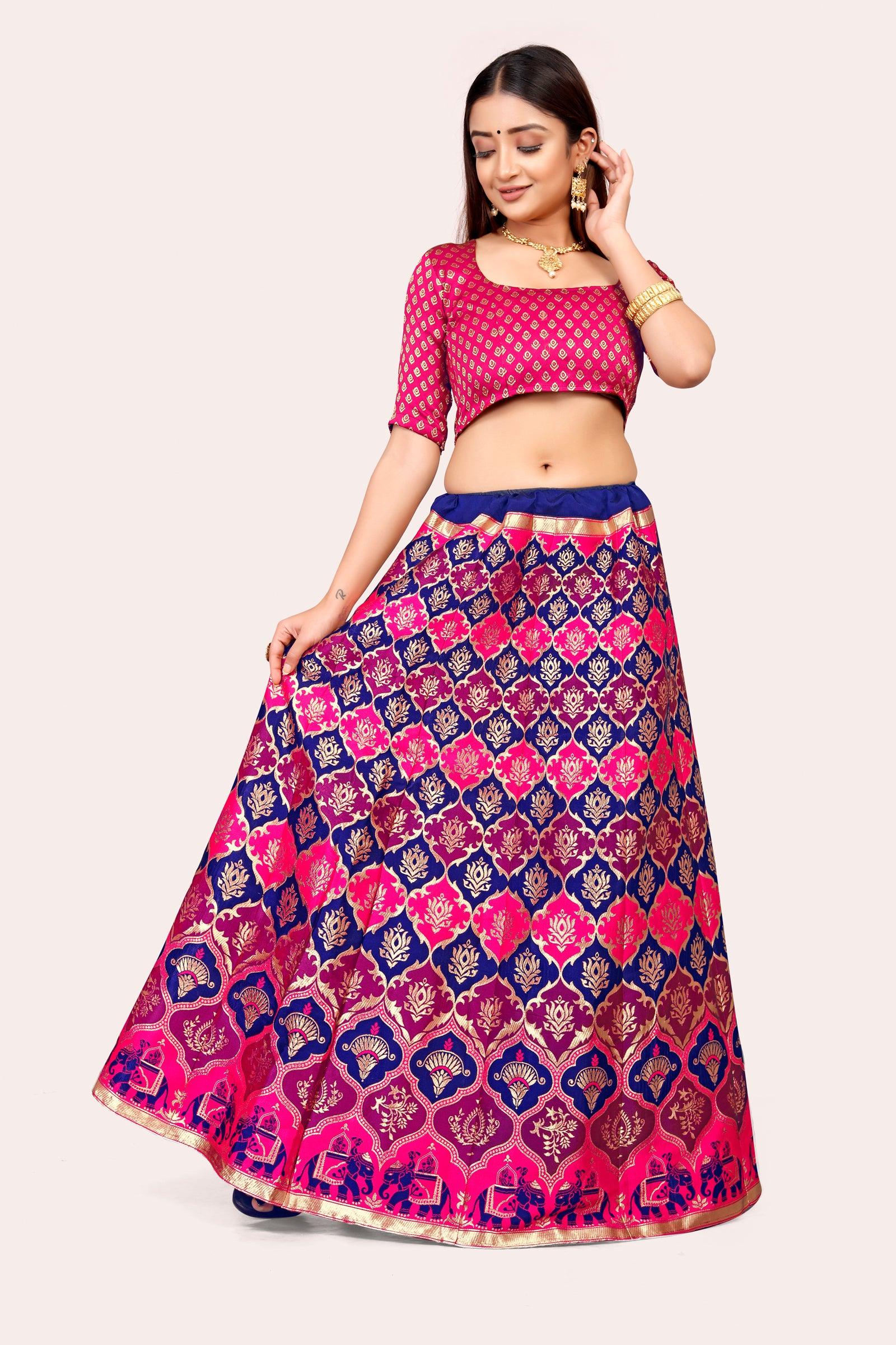 Ravishing Royalty: Banarasi Lehenga Choli Set and Dupatta - Decize Clothing