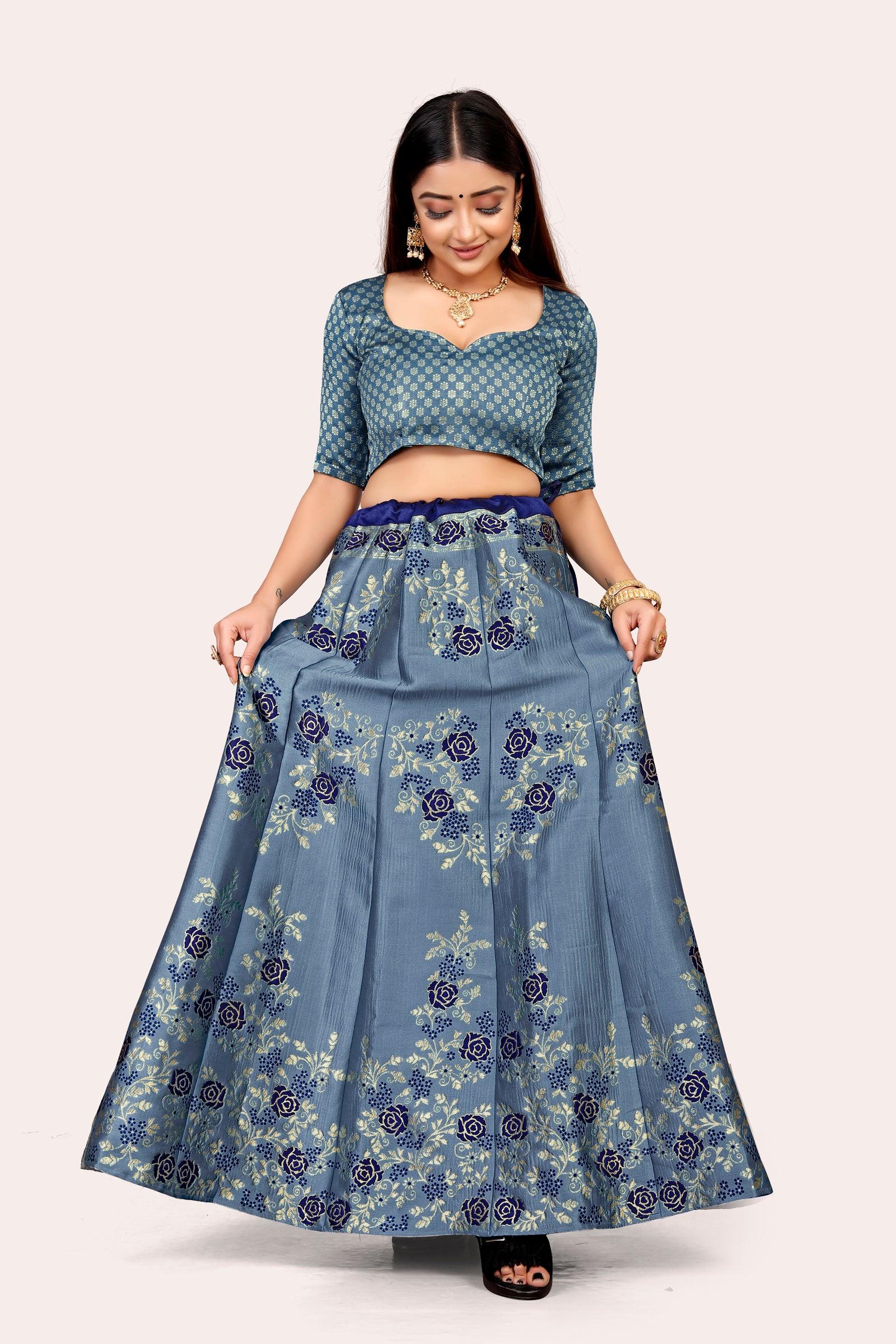 Opulent Opulence: Banarasi Lehenga Choli Set with Dupatta - Decize Clothing